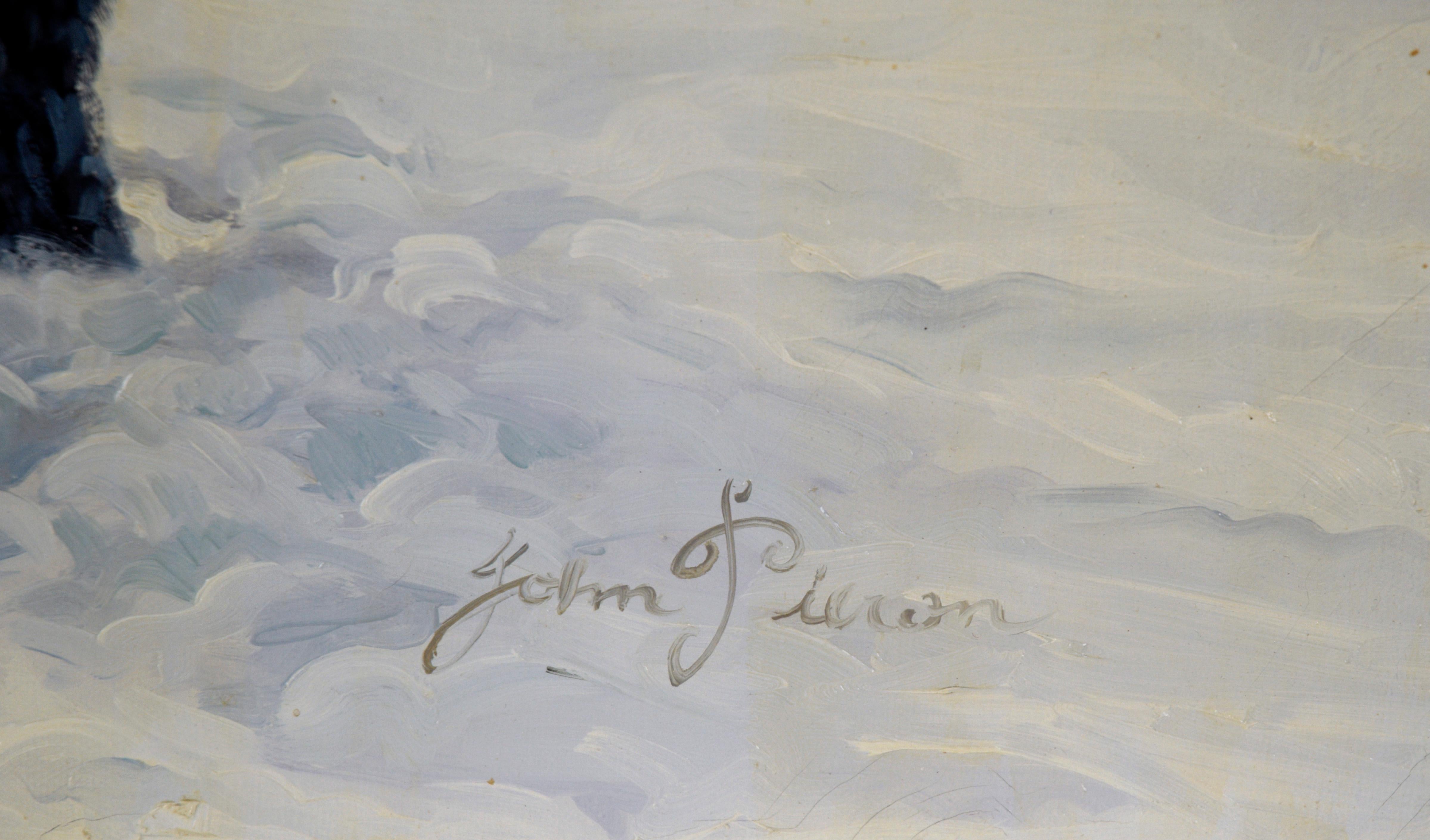 Trappeur en hiver - Portrait à l'huile sur toile

Majestic portrait en pied d'un trappeur de fourrure debout dans la neige par John Pieron. Un homme se tient debout dans la neige jusqu'aux chevilles, un fusil à la main. Il est vêtu d'un lourd