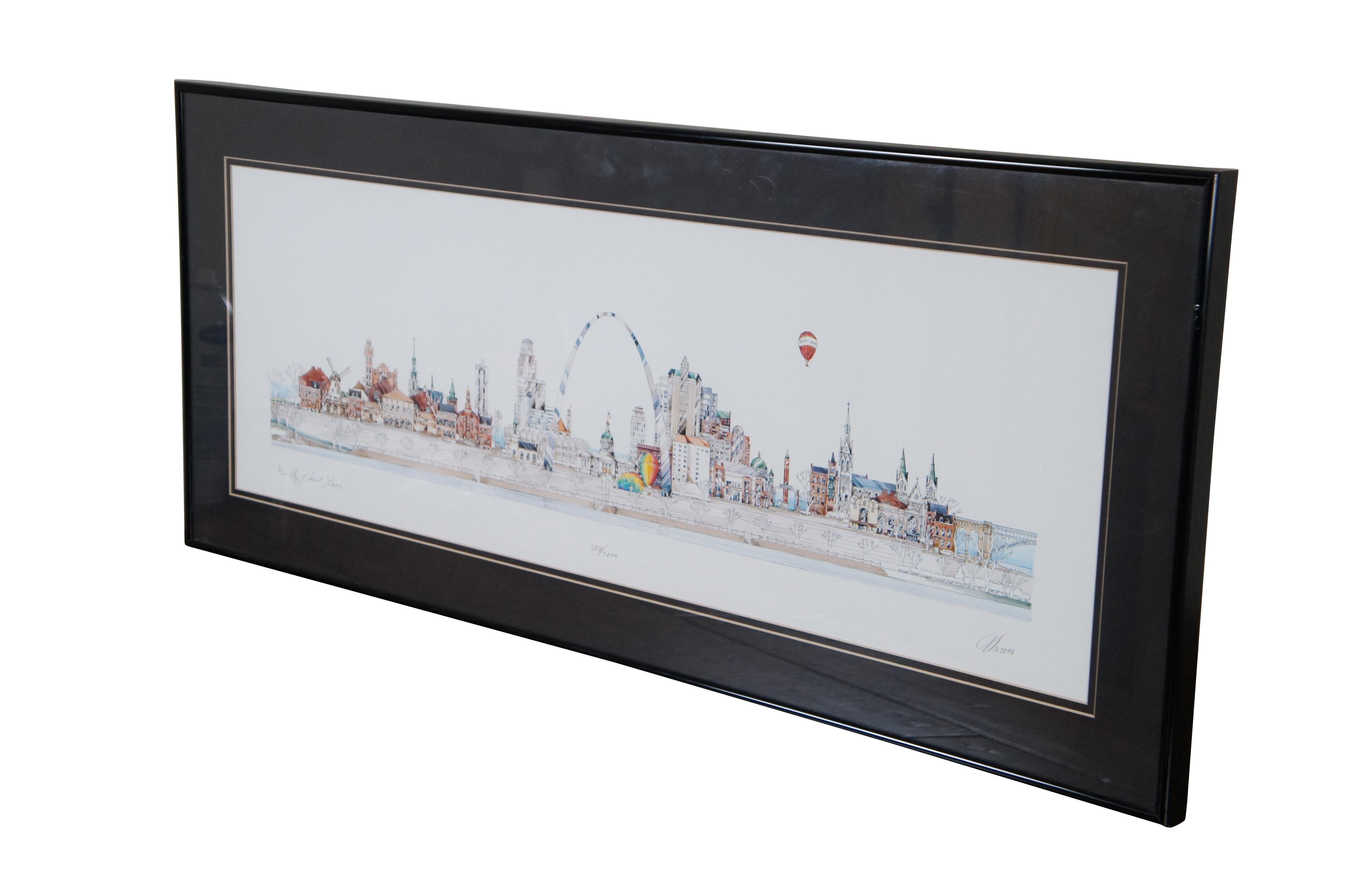 2003 Iris Limited Edition Print of “The City of Saint Louis” by John Pils, pencil signed and numbered 524/2000 by the artist. 

“John Pils was born in 1939 in New York City, NY.  John attended the New Your School of Design and started a career of