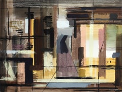 John Piper, Abstract, Landscape, Tetbury, 1957, Watercolor, Gouache, Pastel