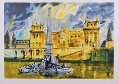 John Piper Duchene Fountain Blenheim Palace Silkscreen print
