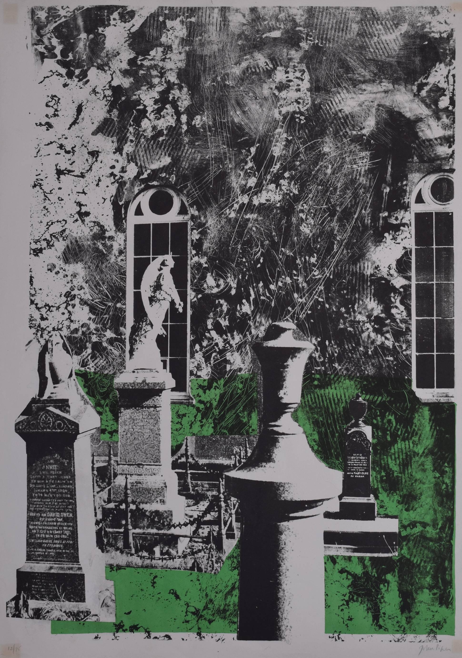 John Piper CH Landscape Print - John Piper: Dylwyn Church Etching with Aquatint 1966
