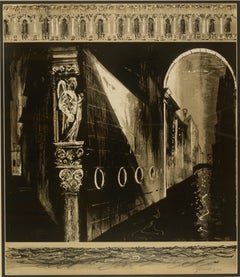 Vintage Death in Venice Series - Bridge of Sighs. Black and White Limited edition Litho