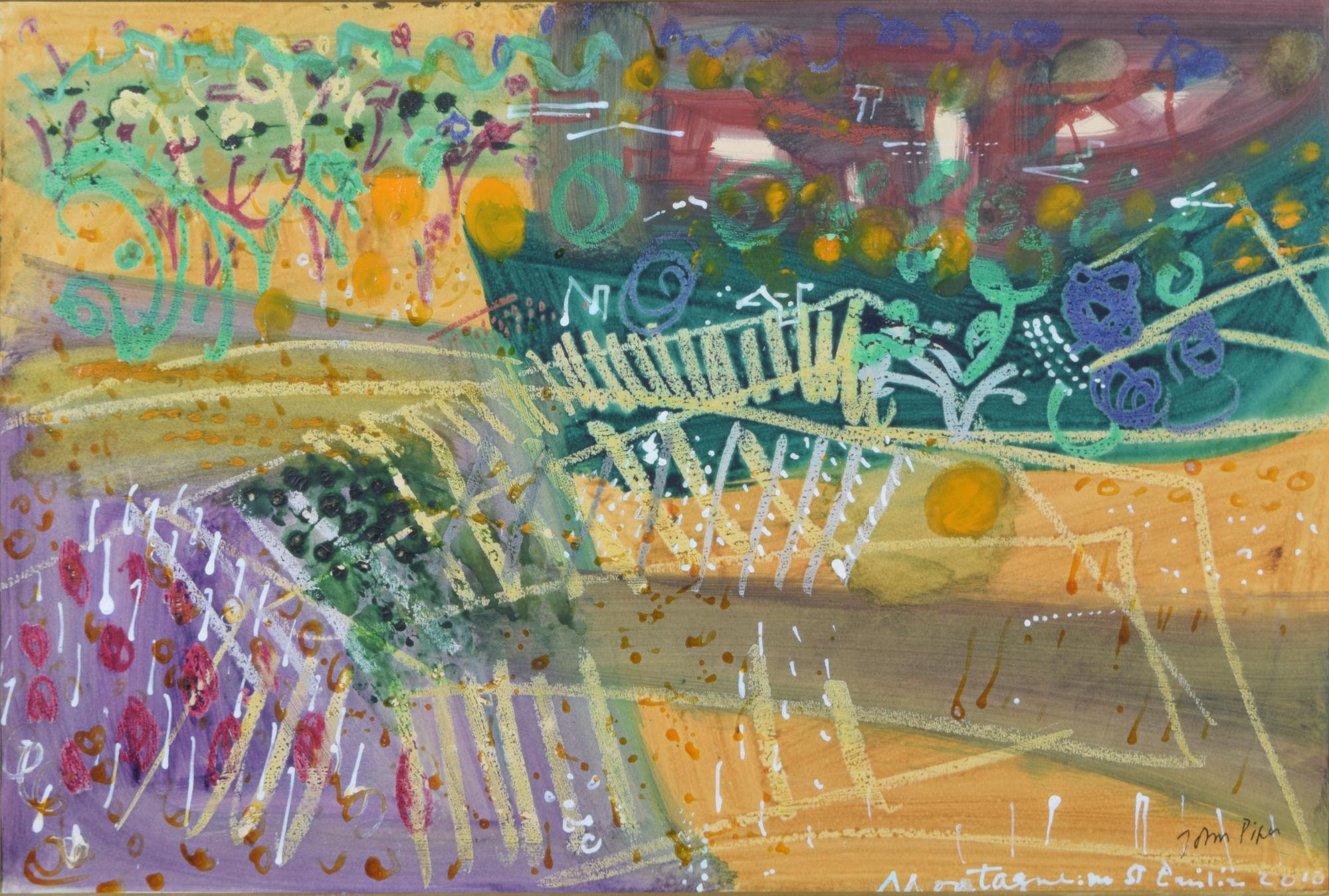 John Piper pintura de Montagne cerca de St Emilion Modern British Art - Painting de John Piper CH