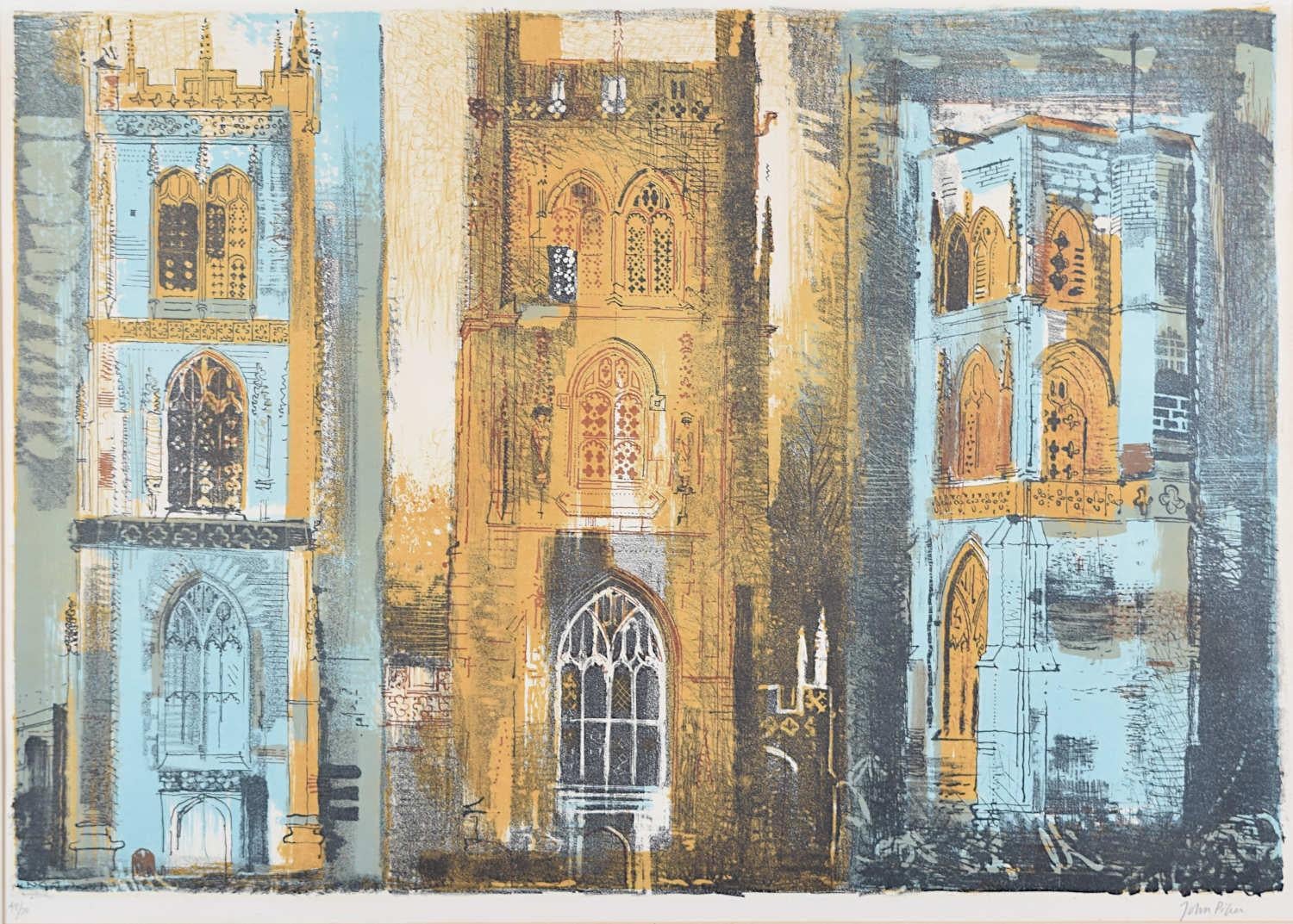 Figurative Print di John Piper CH - Tre Torri di Somerset, serigrafia di John Piper