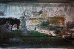 Retro Vaux-Le-Vicomte, French Chateau Limited Edition Screen Print signed John Piper