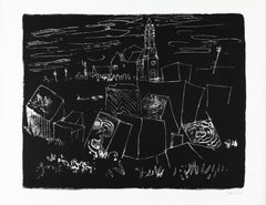 John Piper Easton Portland Dorset St George Reforne lithograph 2/70 1964