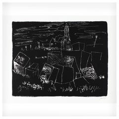 John Piper Easton Portland Dorset St George Reforne litografia 2/70 1964