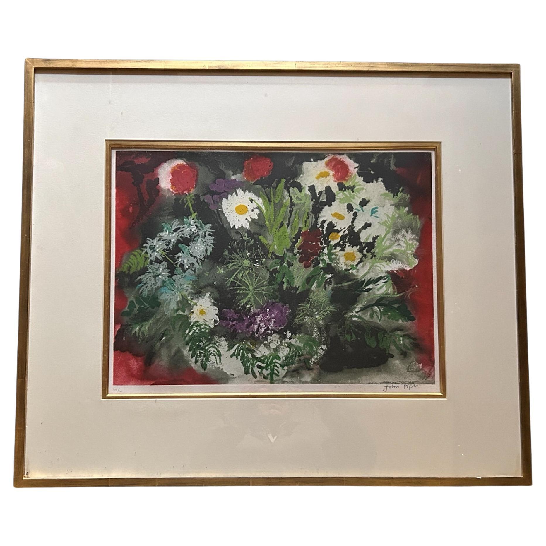 John Piper Aguafuerte al aguatinta - Flores de finales de verano - Firmado y nº 47/70