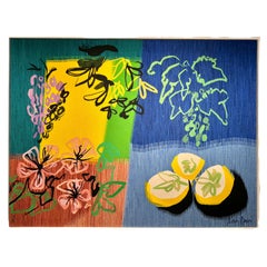 John Piper, "Floral" - French Hand-woven Wool Tapestry