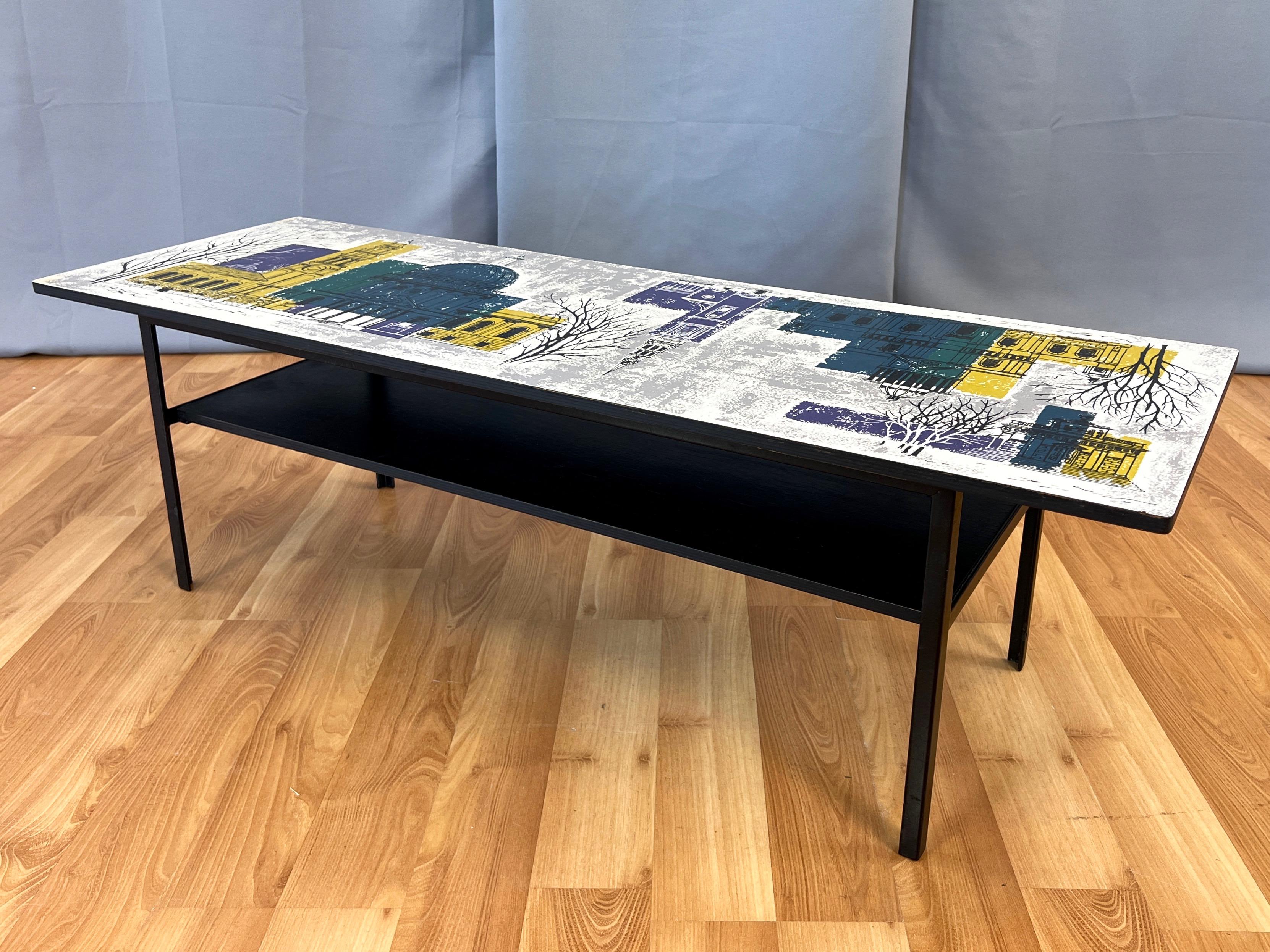 Mid-Century Modern John Piper London Skyline Coffee Table by Myer for Conran and Heal’s, c. 1960 For Sale