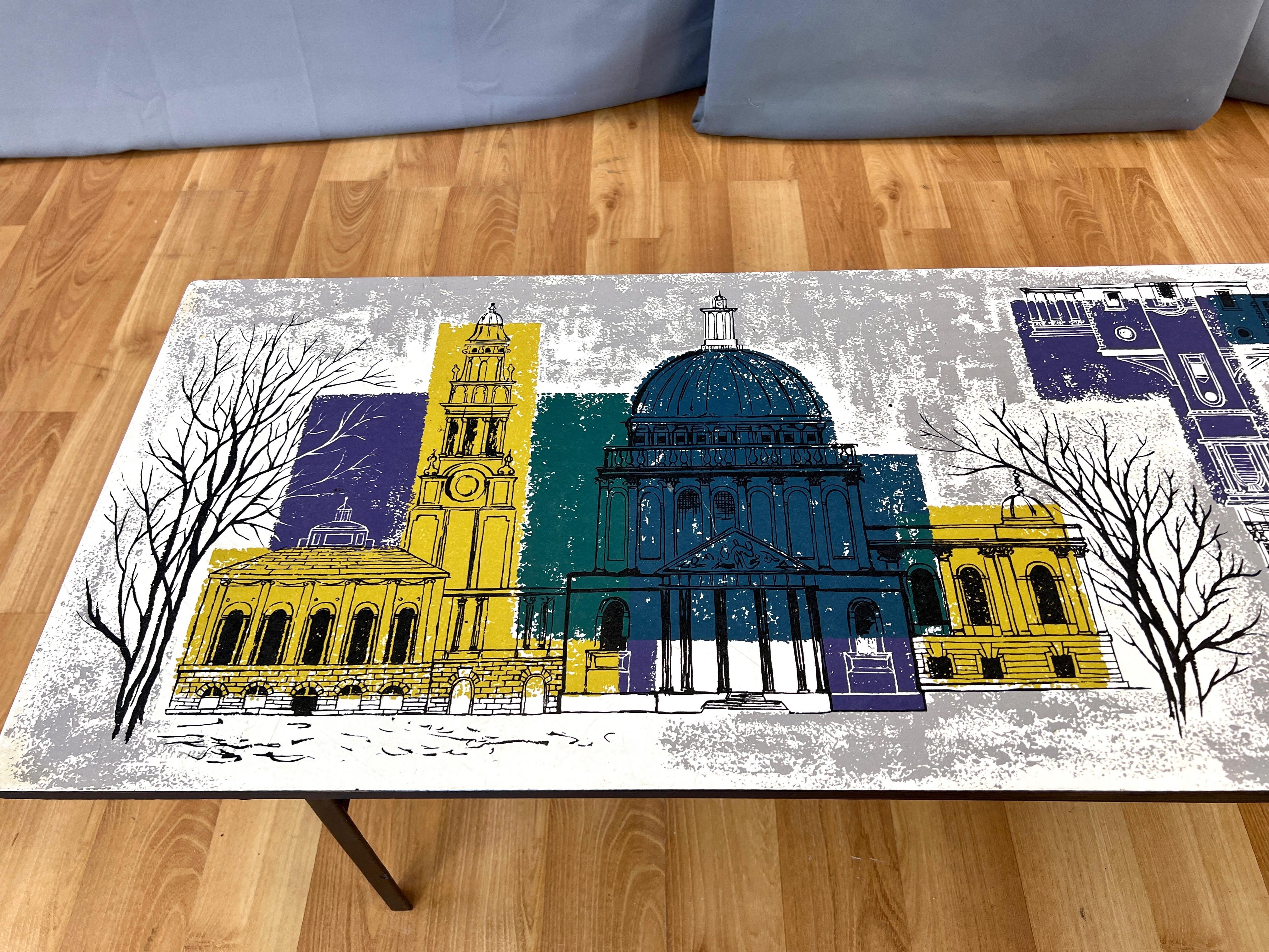 John Piper London Skyline Coffee Table by Myer for Conran and Heal’s, c. 1960 In Good Condition For Sale In San Francisco, CA