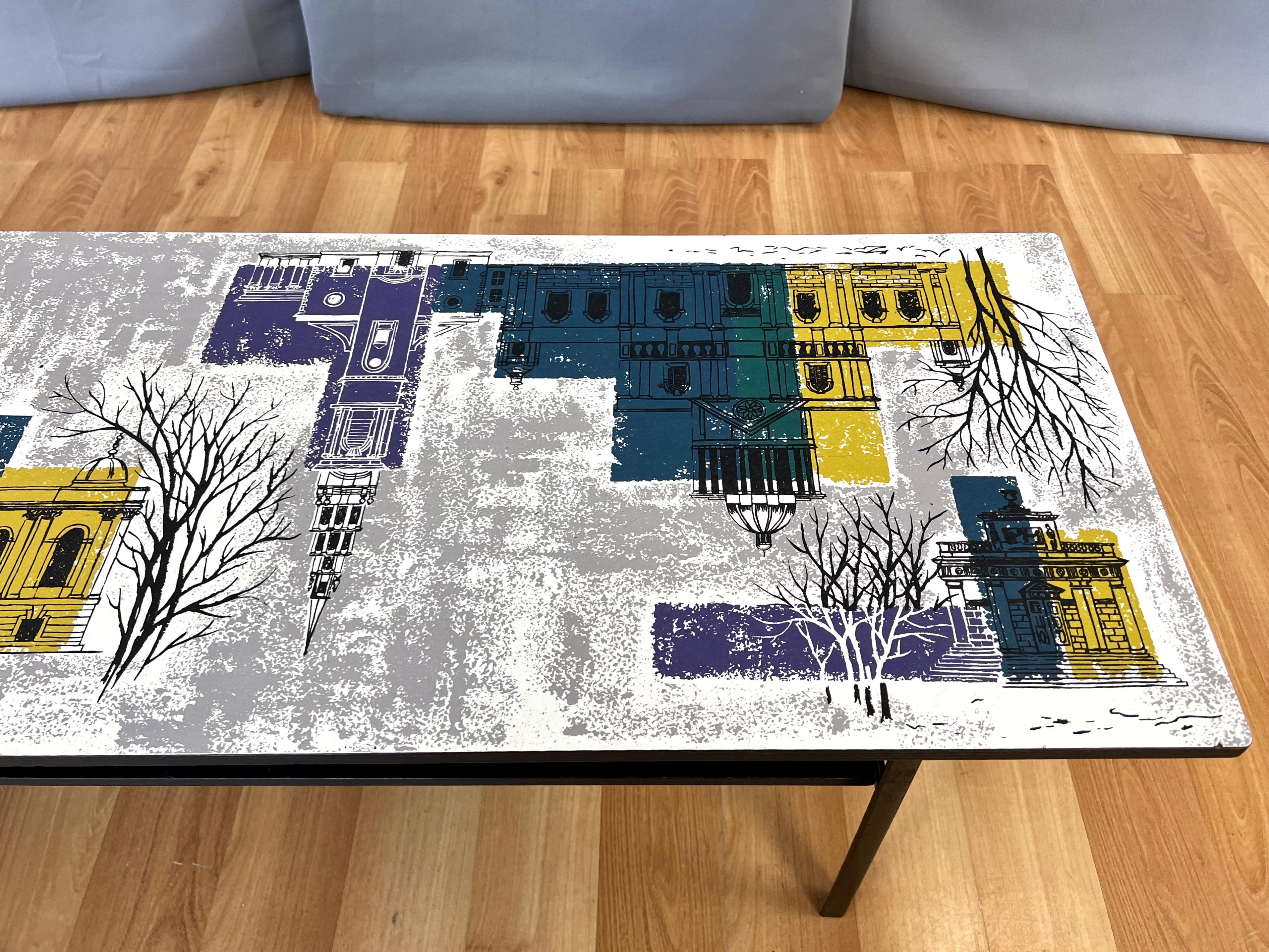 Metal John Piper London Skyline Coffee Table by Myer for Conran and Heal’s, c. 1960 For Sale
