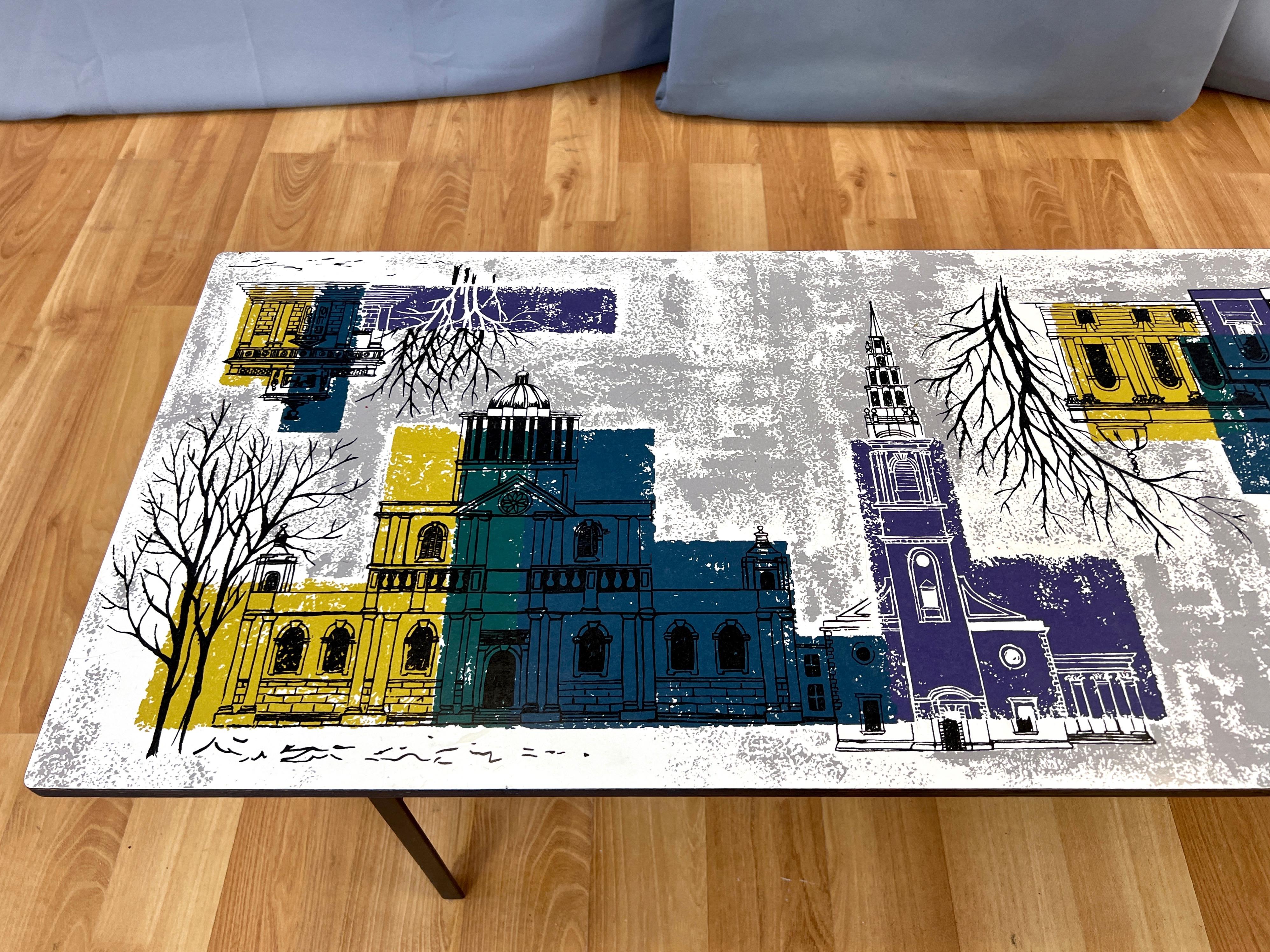 Metal John Piper London Skyline Coffee Table by Myer for Conran and Heal’s, c. 1960 For Sale