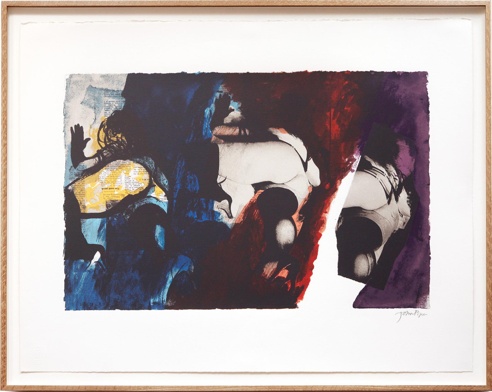John Piper Nude Print - Eye and Camera, Red, Blue and Yellow