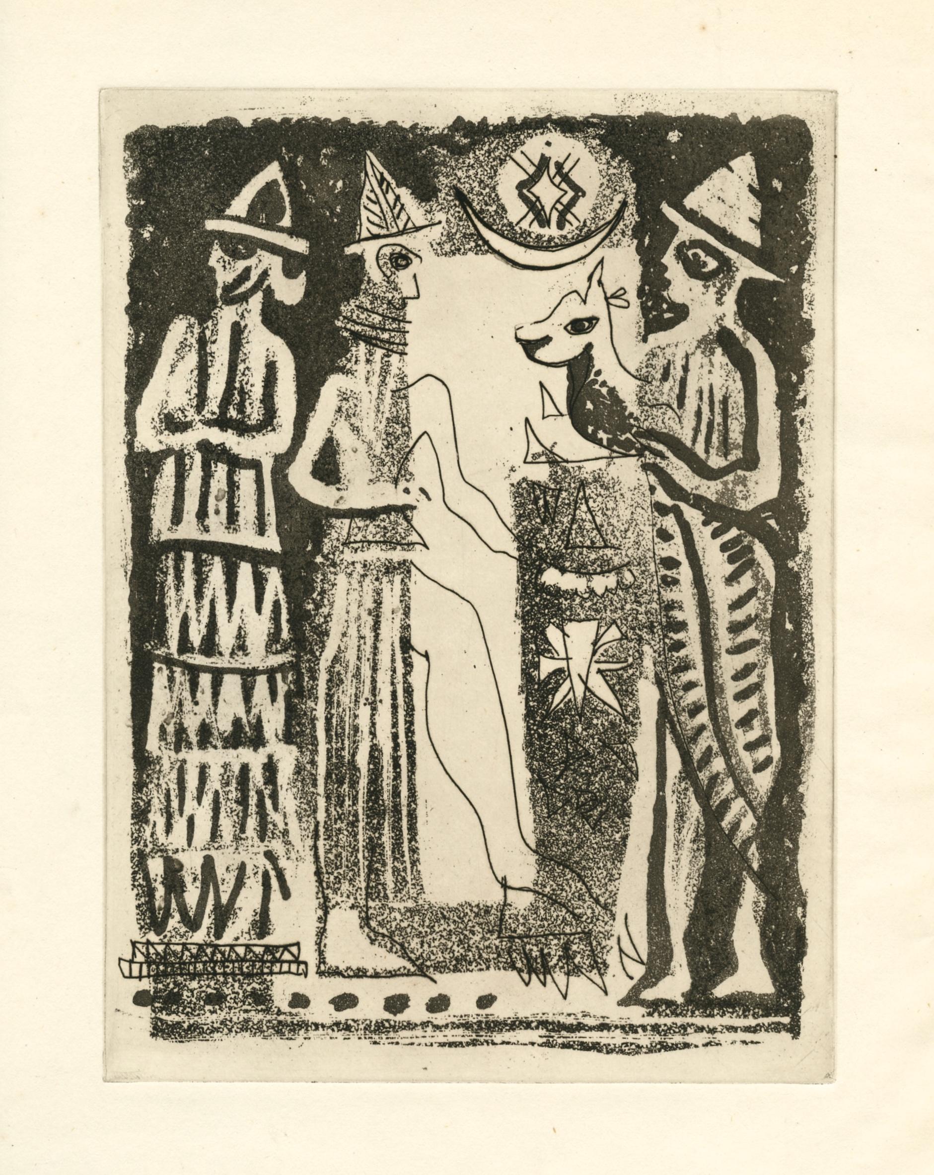 "Figuras de un sello" aguatinta original - Print de John Piper