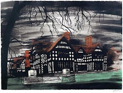 John Piper, Wightwick Manor, Screenprint Modern British Art Victorian Dream