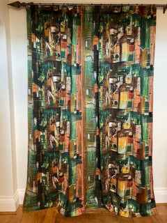 John Piper Piedras de baño 4 cortinas Sanderlin 1962 90 "de alto 370 "de ancho Sanderson