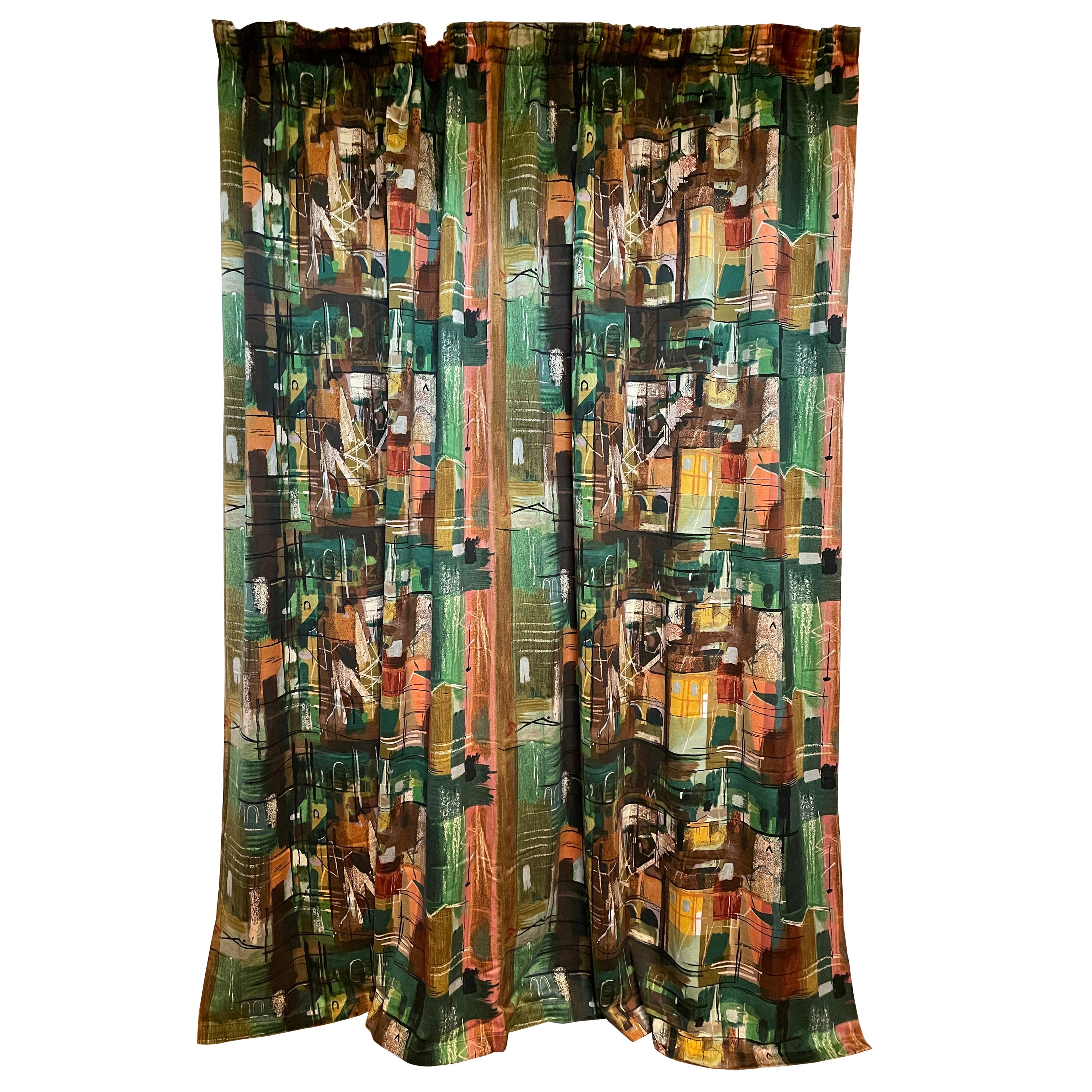 John Piper Stones of Bath 4 Curtains Sanderlin 1962 90"high 370"wide Sanderson
