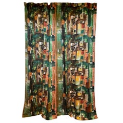 John Piper Stones of Bath 4 Curtains Sanderlin 1962 90"high 370"wide Sanderson