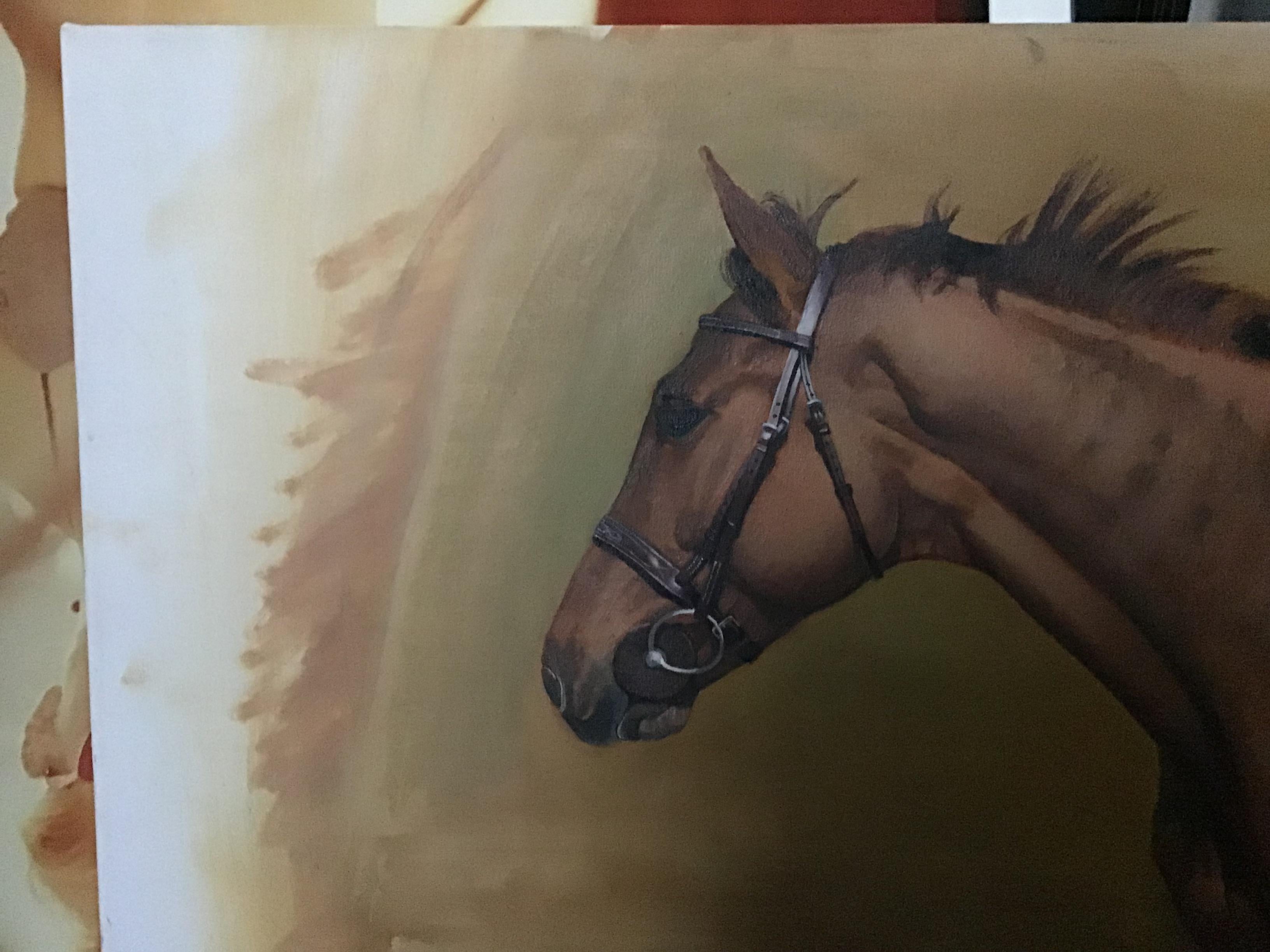 perfect horse painting oil by john platt