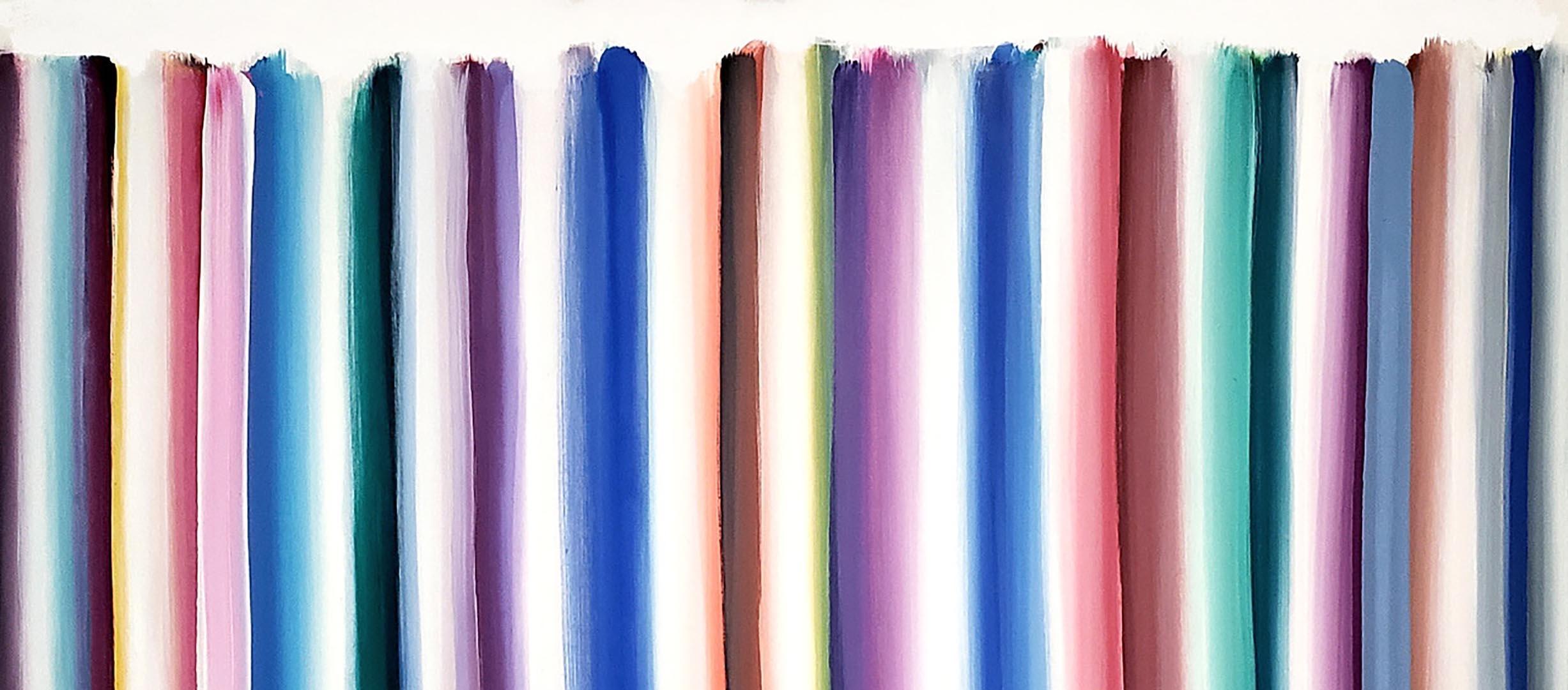 Questo dipinto a strisce dai colori intensi è opera di John Platt, un artista di Brooklyn che ha studiato al Boston Museum of Fine Arts e ha esposto molto a New York.

Questo quadro astratto a strisce multicolore è un esempio di come l'artista sia