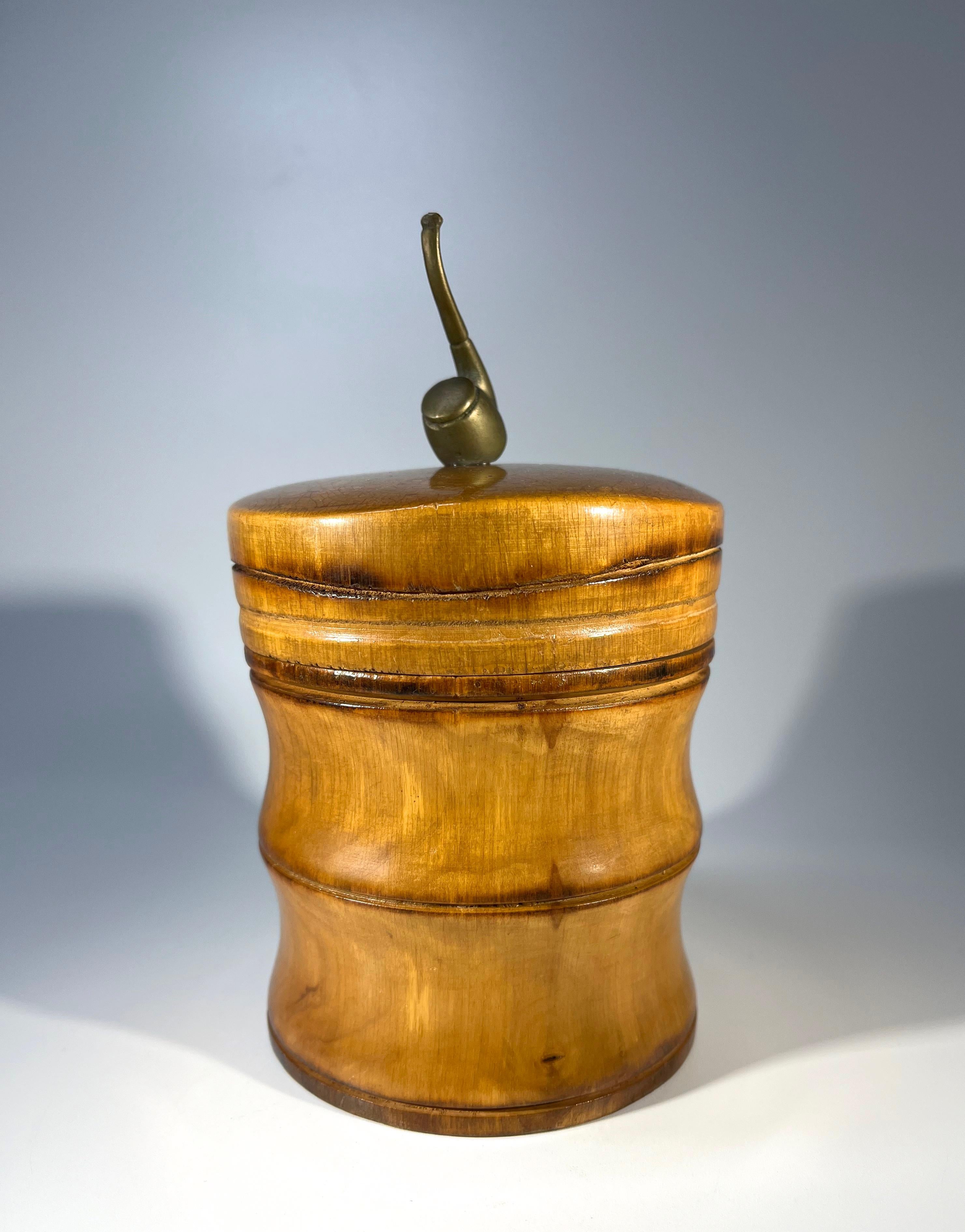 Mid-Century moderno Vaso per tabacco John Player Treen Humidor di Macabo, Milano, Italia, circa anni '50 in vendita