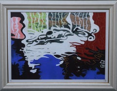 Reflections at Ockham ll - British Abstract Expressionist oil pastel landscape