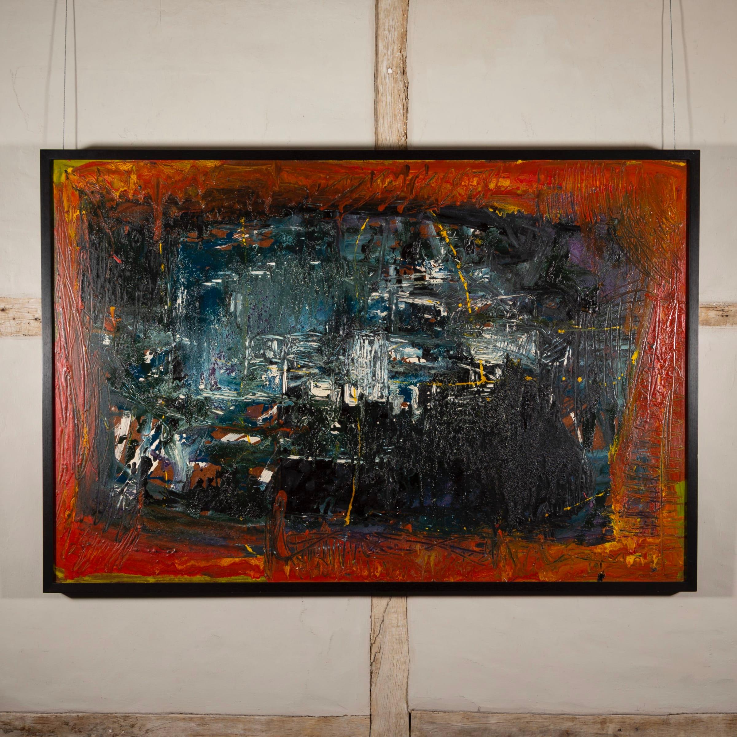 Abstracto sin título, pintura al óleo sobre tabla de John Plumb, 1956/57 en venta 1