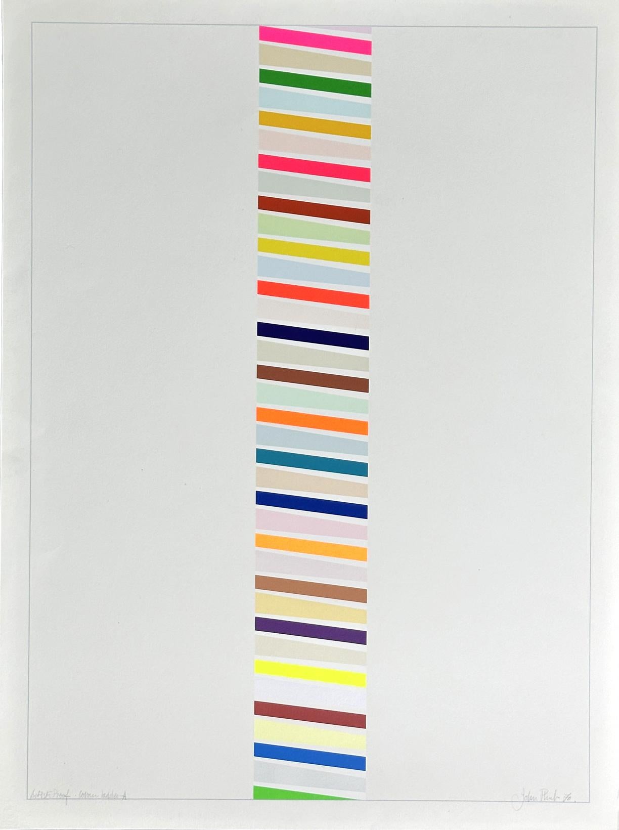 John Plumb Abstract Print - Colour Ladder A 1971 Signed Limited Edition Screenprint