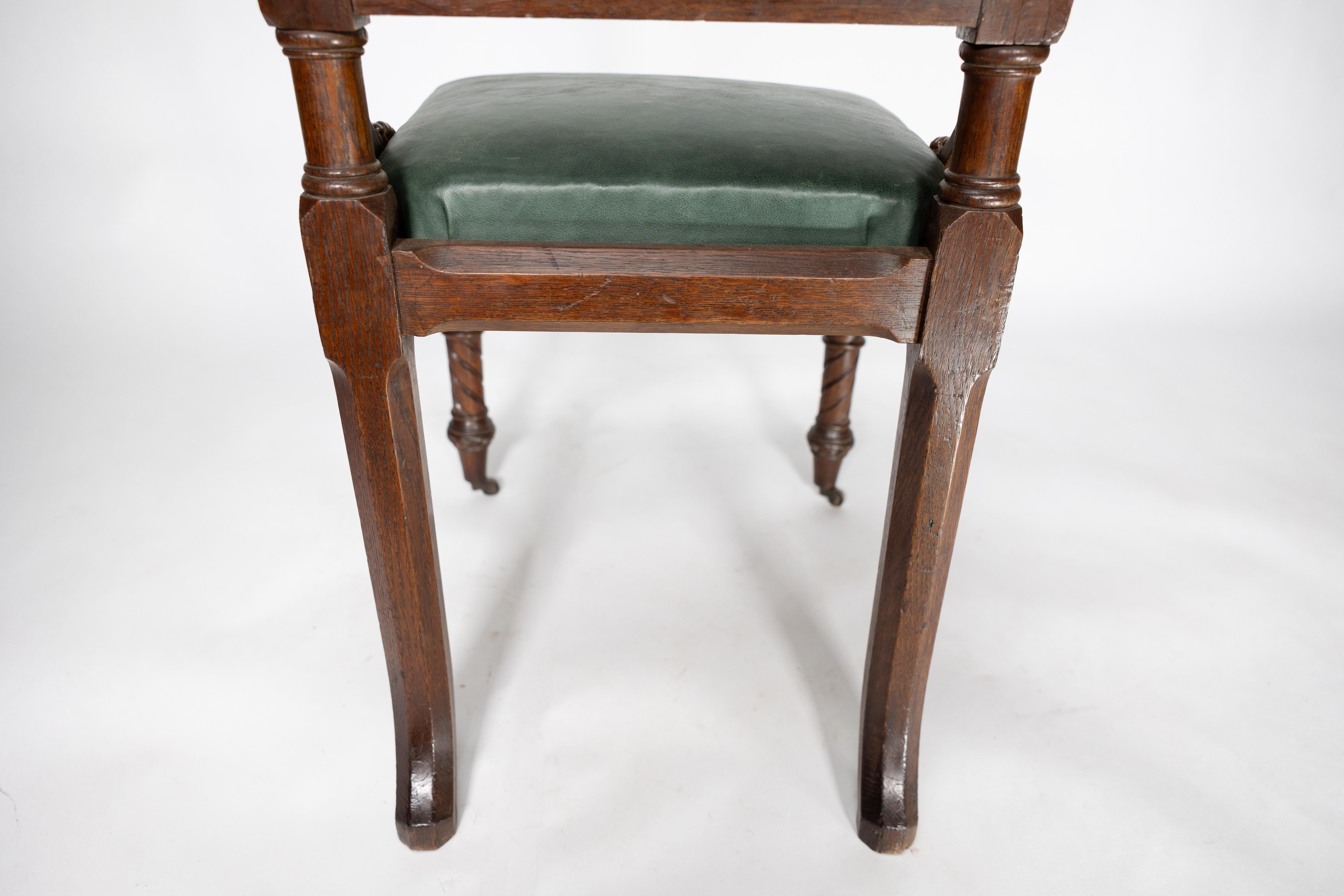 John Pollard Seddon (attributed). A Gothic Revival Oak Side or Desk Chair 9