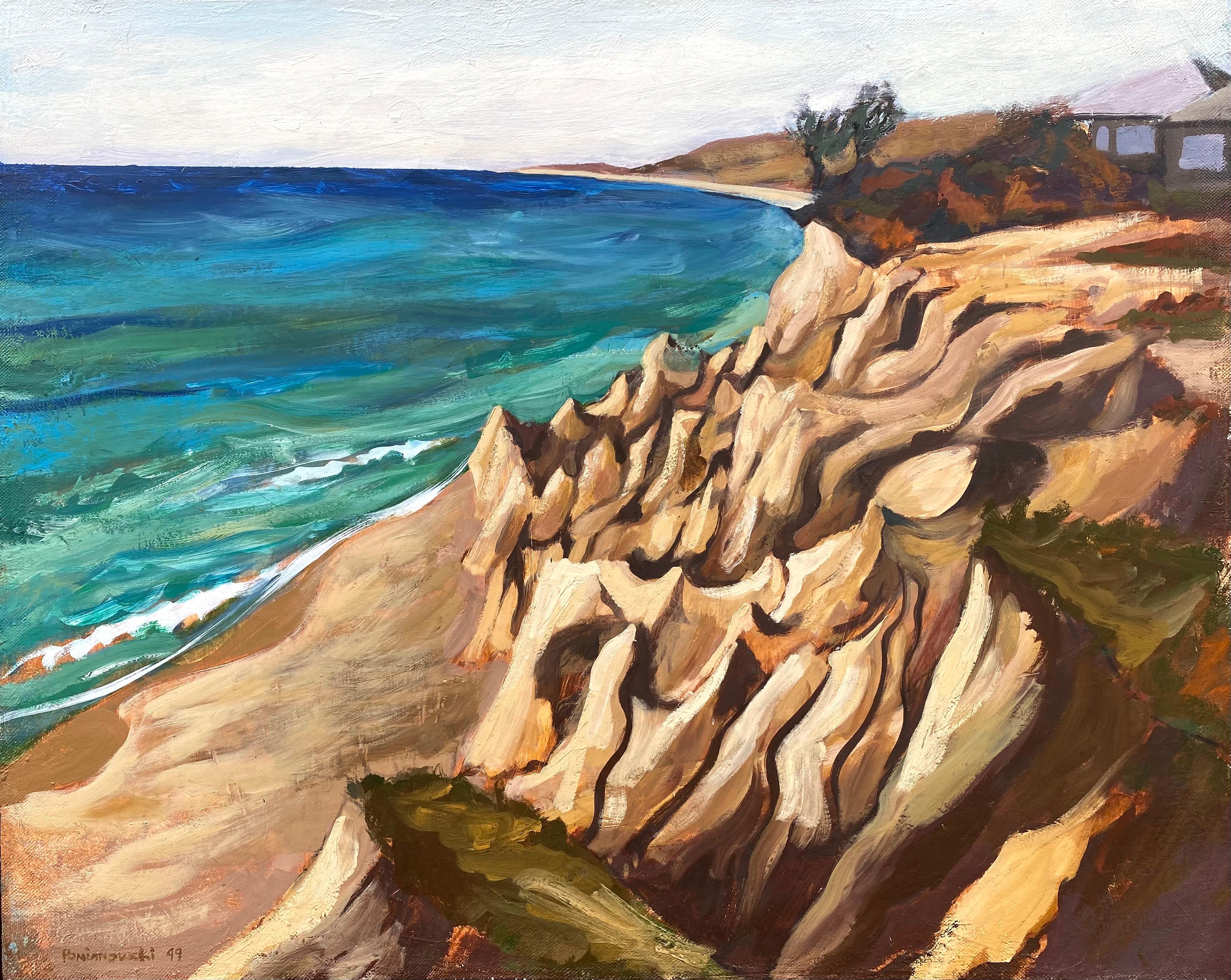 “Montauk Cliffs” - Painting by John Pomianowski