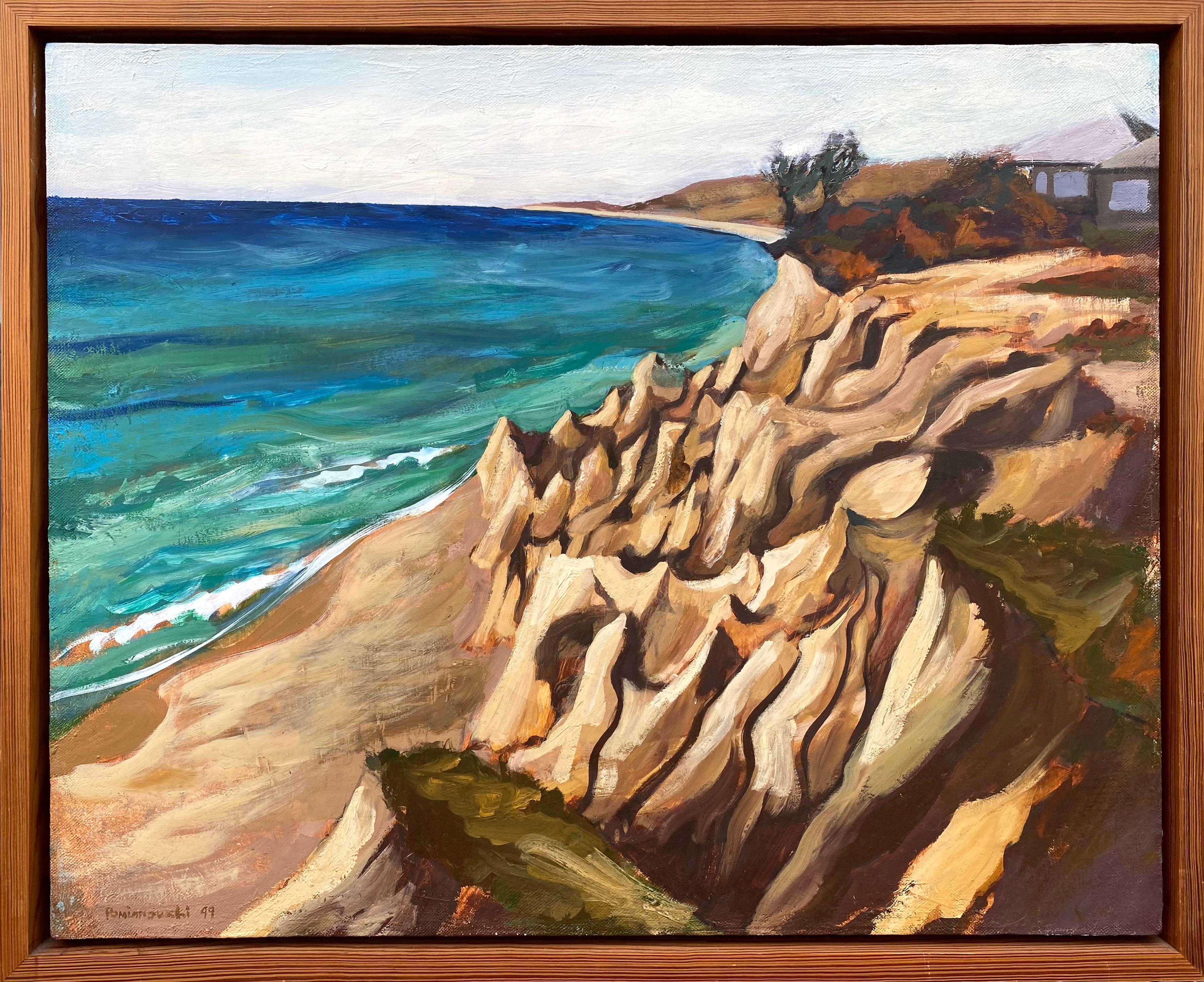 “Montauk Cliffs” - Contemporary Painting by John Pomianowski