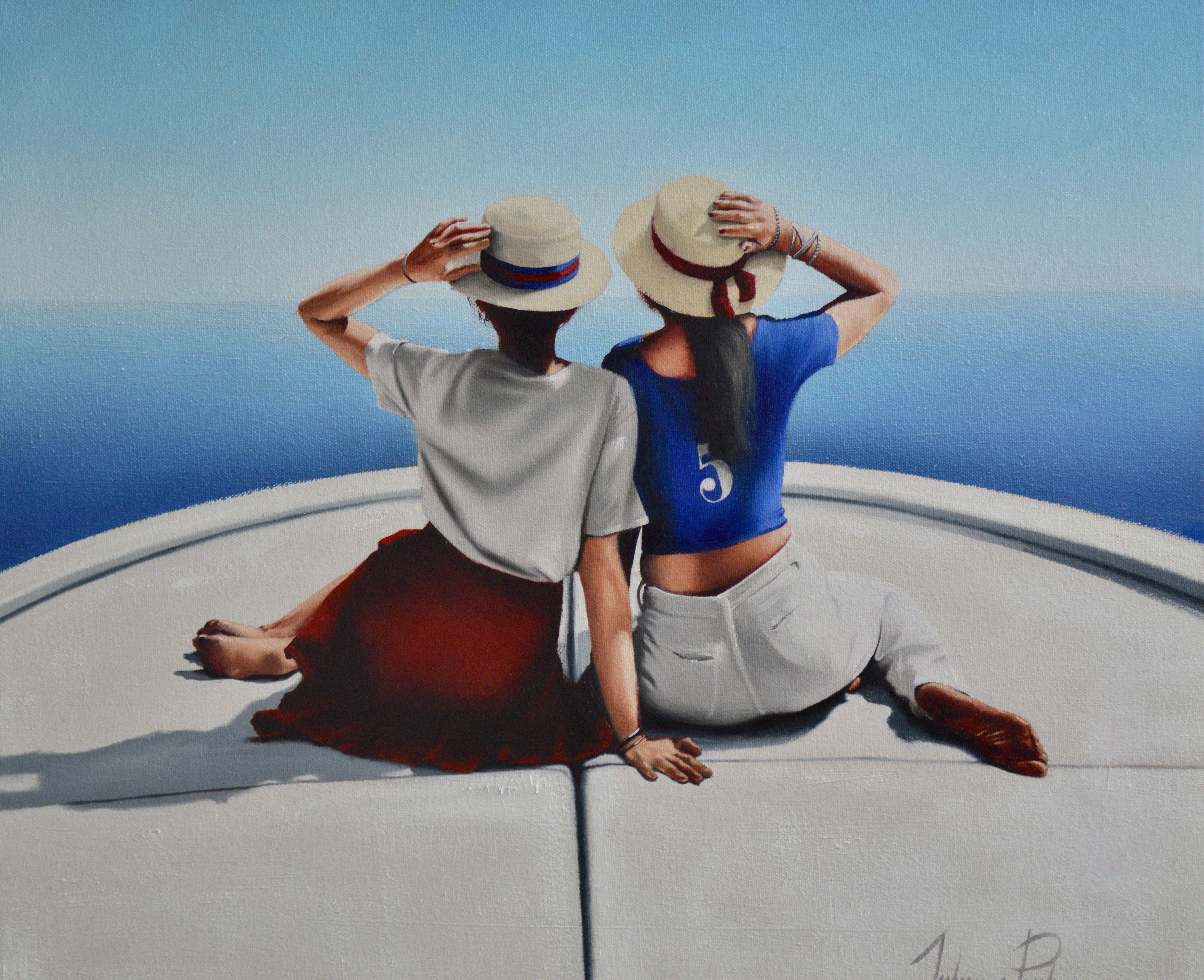 Boat Trip, Painting, Oil on Canvas For Sale 1