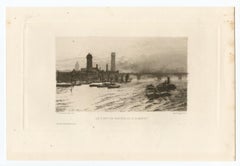 "Le pont de Waterloo a Londres" aguafuerte original