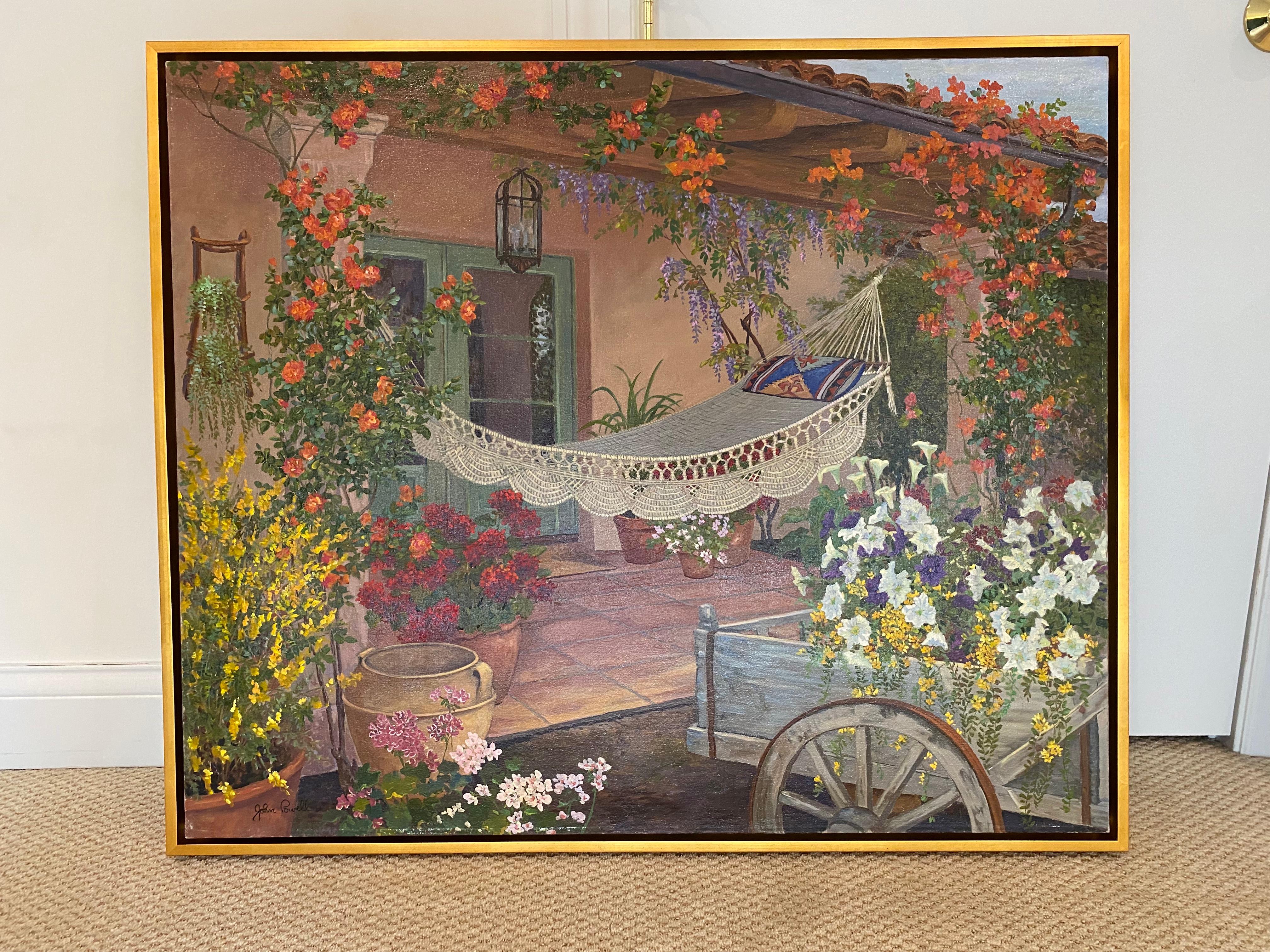 John Powell Still-Life Painting - "Hammock in the Garden"