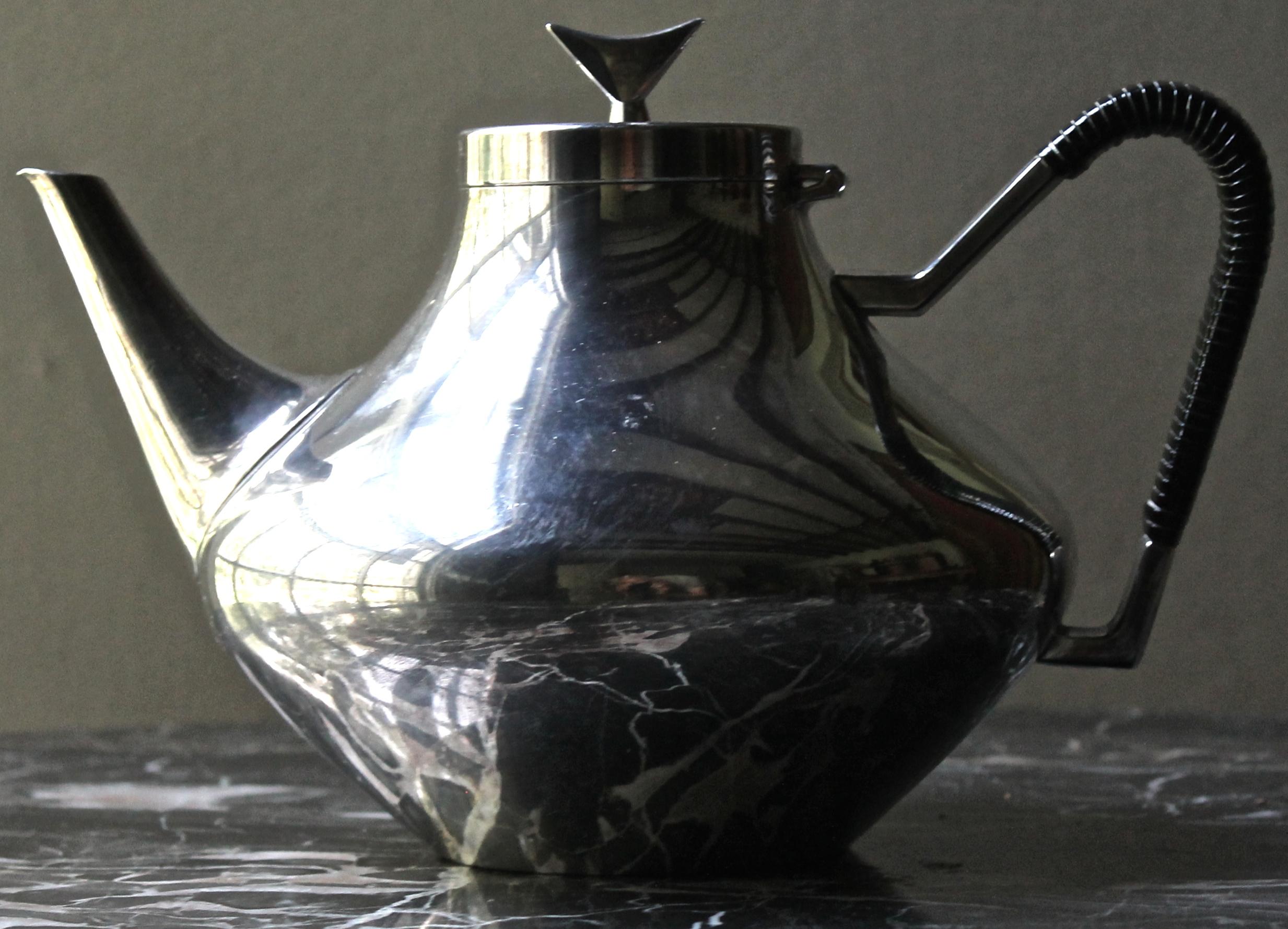 John Prip Designed Reed & Barton 'Denmark' Silver Plate Tea Pot For Sale 7