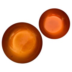 John Prip for Reed & Barton Bols à doigts / salières émaillés orange, ensemble de