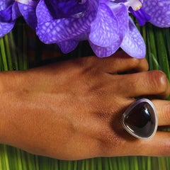 John Prip Moonstone and Sterling Silver Ring, c. 1960