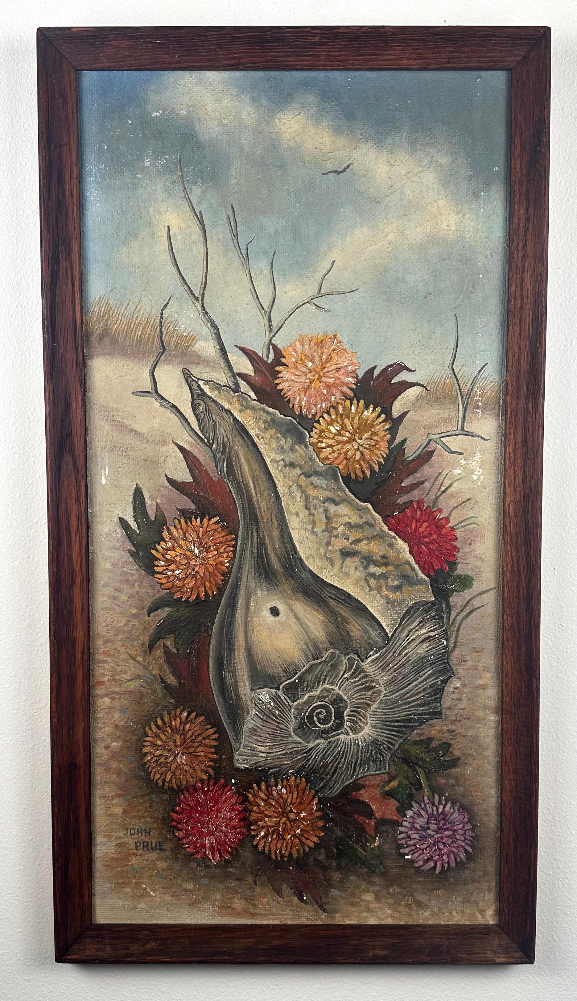 Nature morte surréaliste aux coquillages - Painting de John Prue