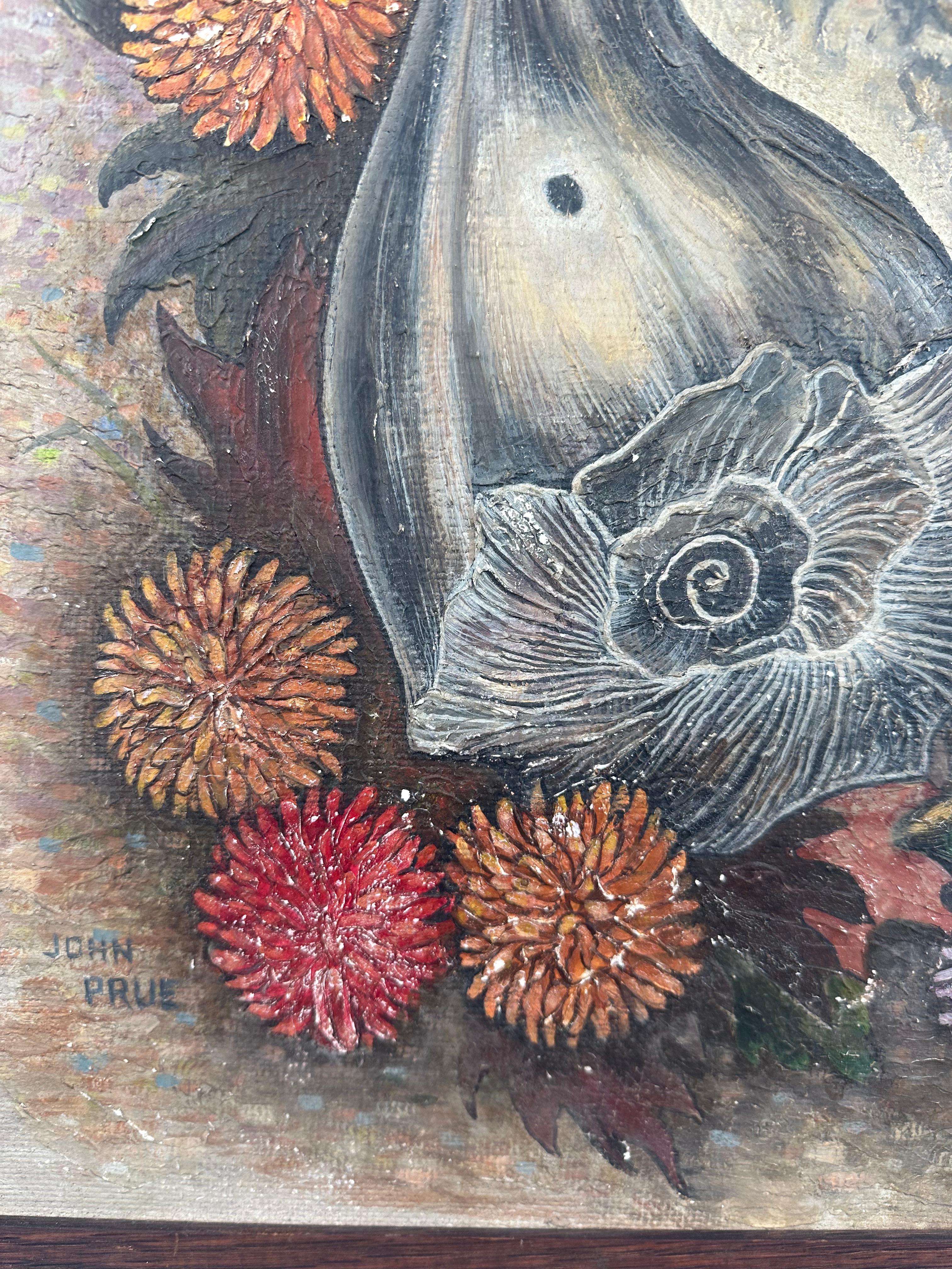 Natura morta surrealista di conchiglie - Still-Life Painting Marrone di John Prue