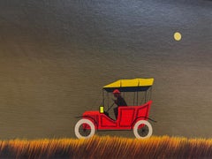 John R. Good Mid-century Modern Oil Painting of a Motor Car