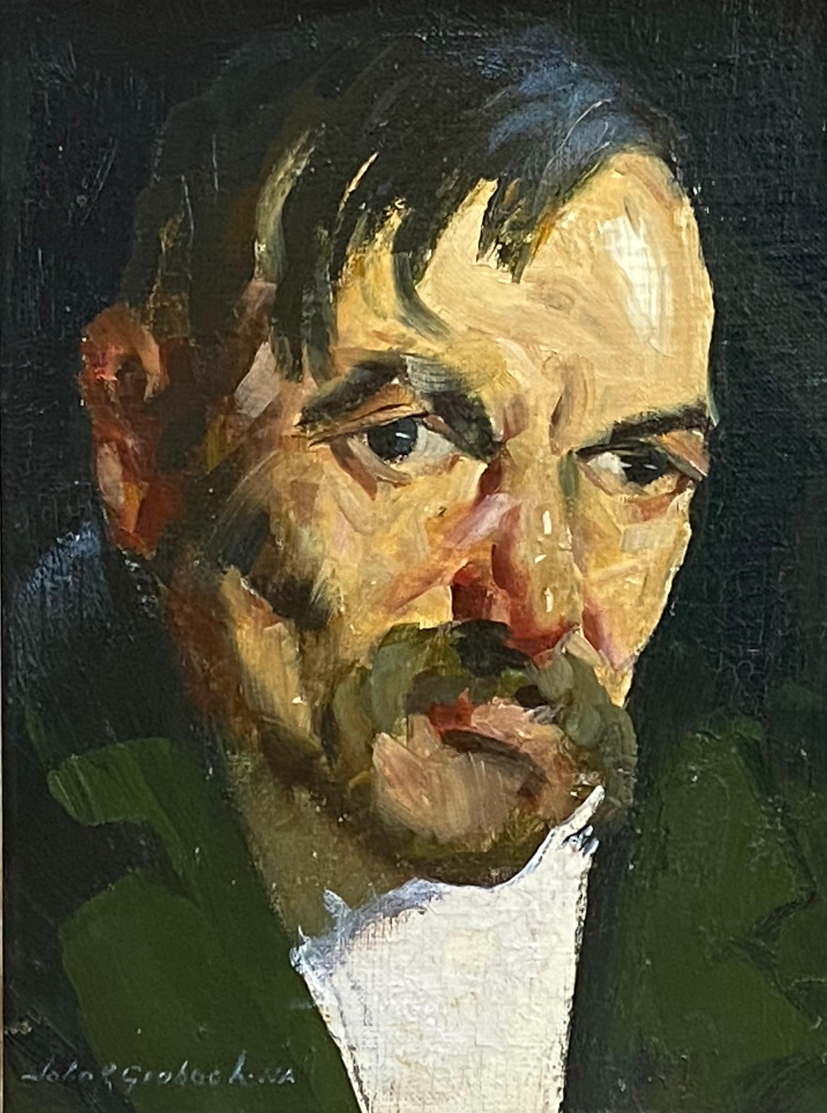 Portrait d'un homme - Painting de John R. Grabach