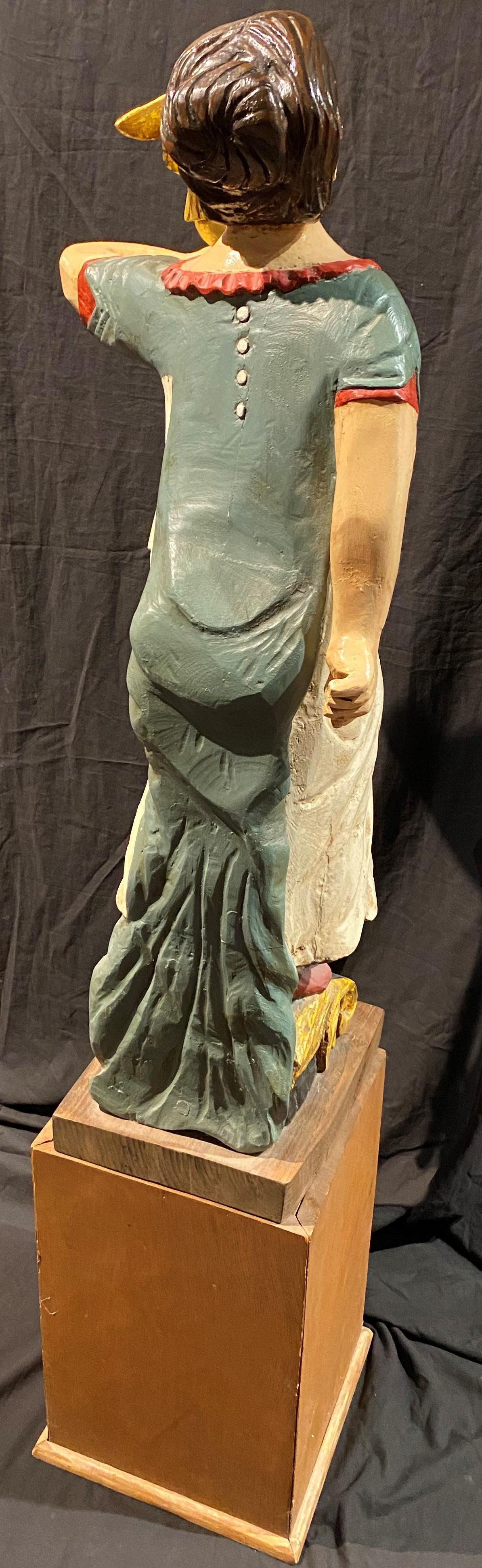 John R. Walker American School Folk Art Carved Wooden Lady Liberty Figurehead 1