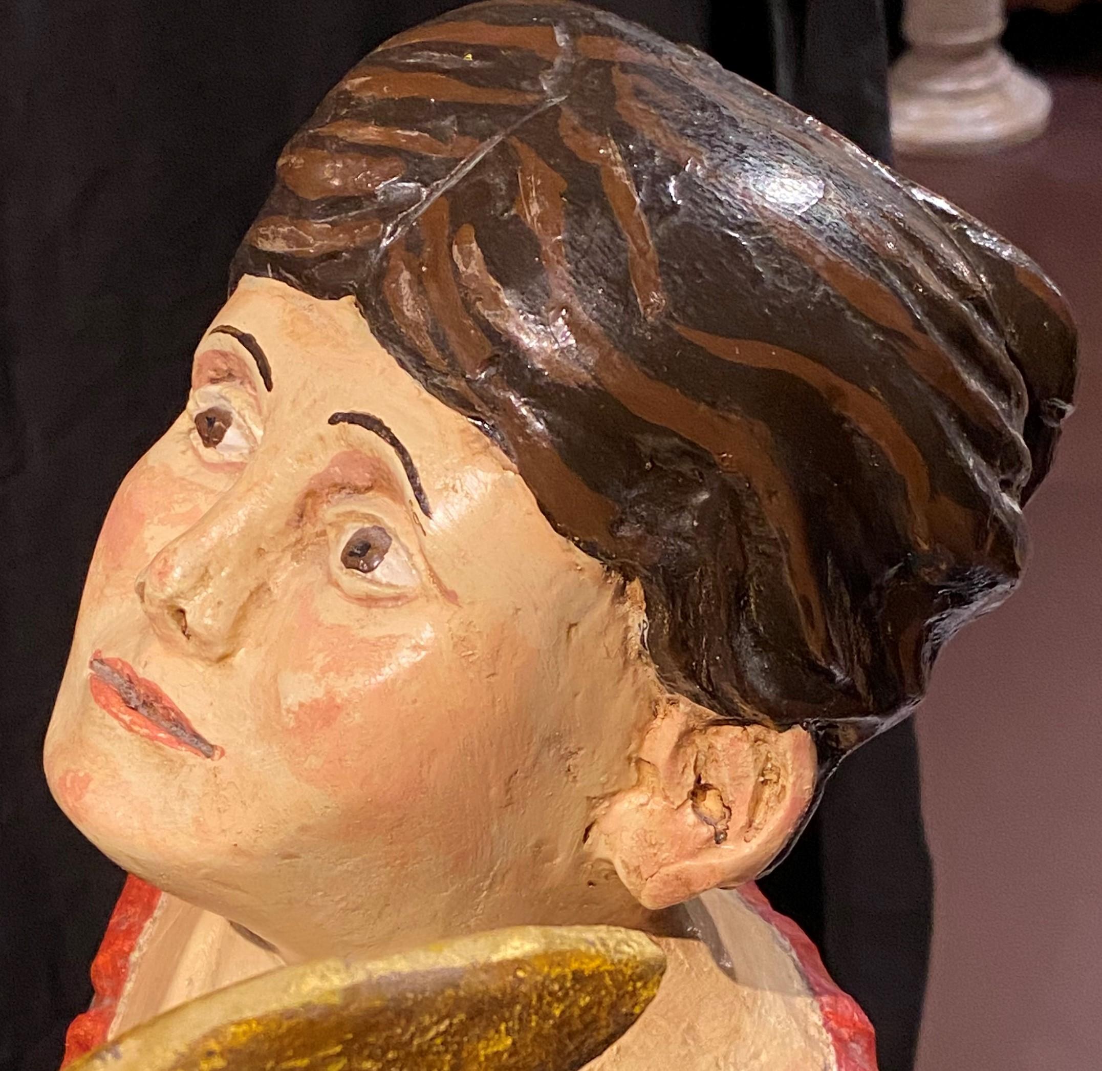 John R. Walker American School Folk Art Carved Wooden Lady Liberty Figurehead 2