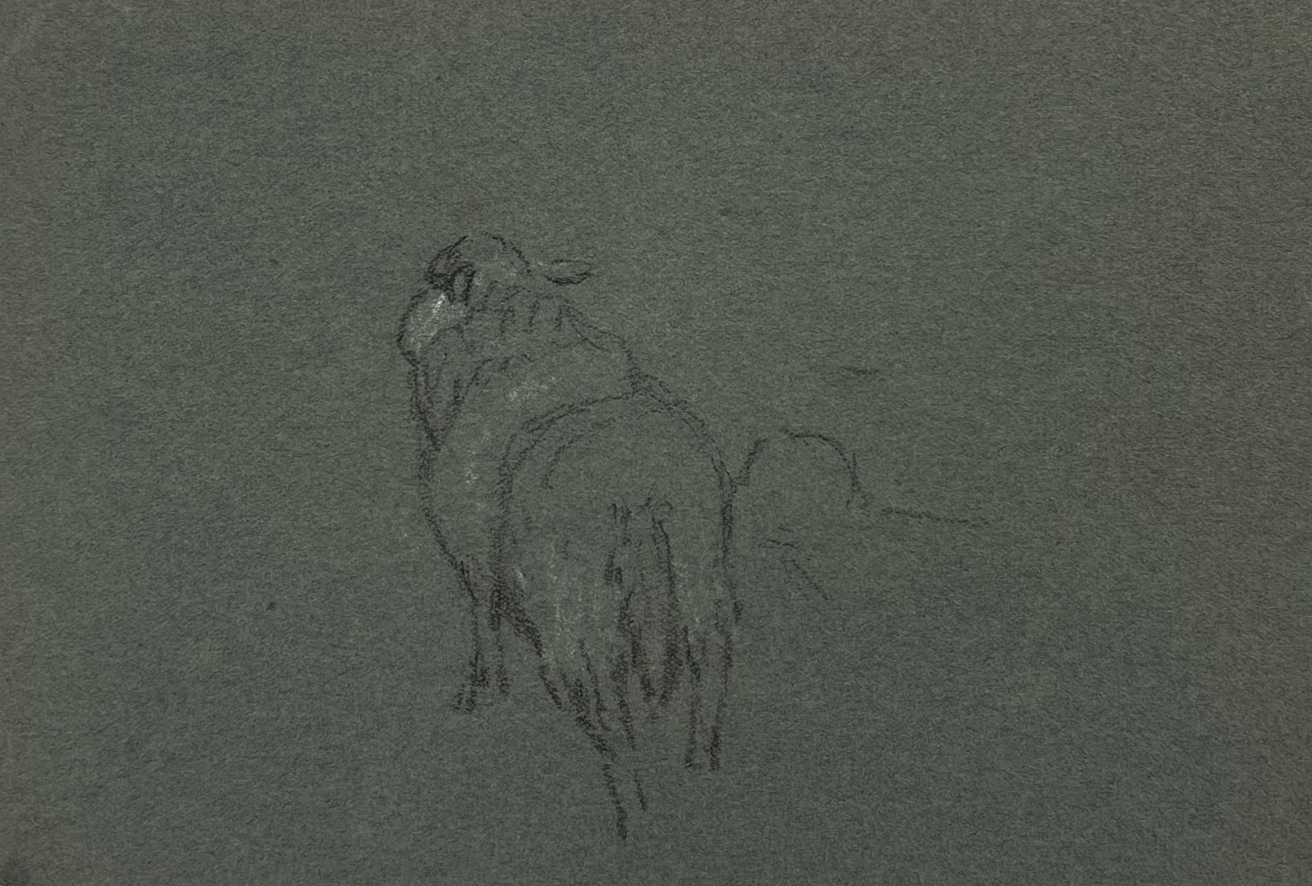 John Rabone Harvey ( 1966 - 1922)
graphic and chalk deep green artist paper , unframed
artist paper : 5.5 x 7 inches
Provenance: private collection
Condition: very good condition
Double sided 

Harvey was a British artist active from the late 19th