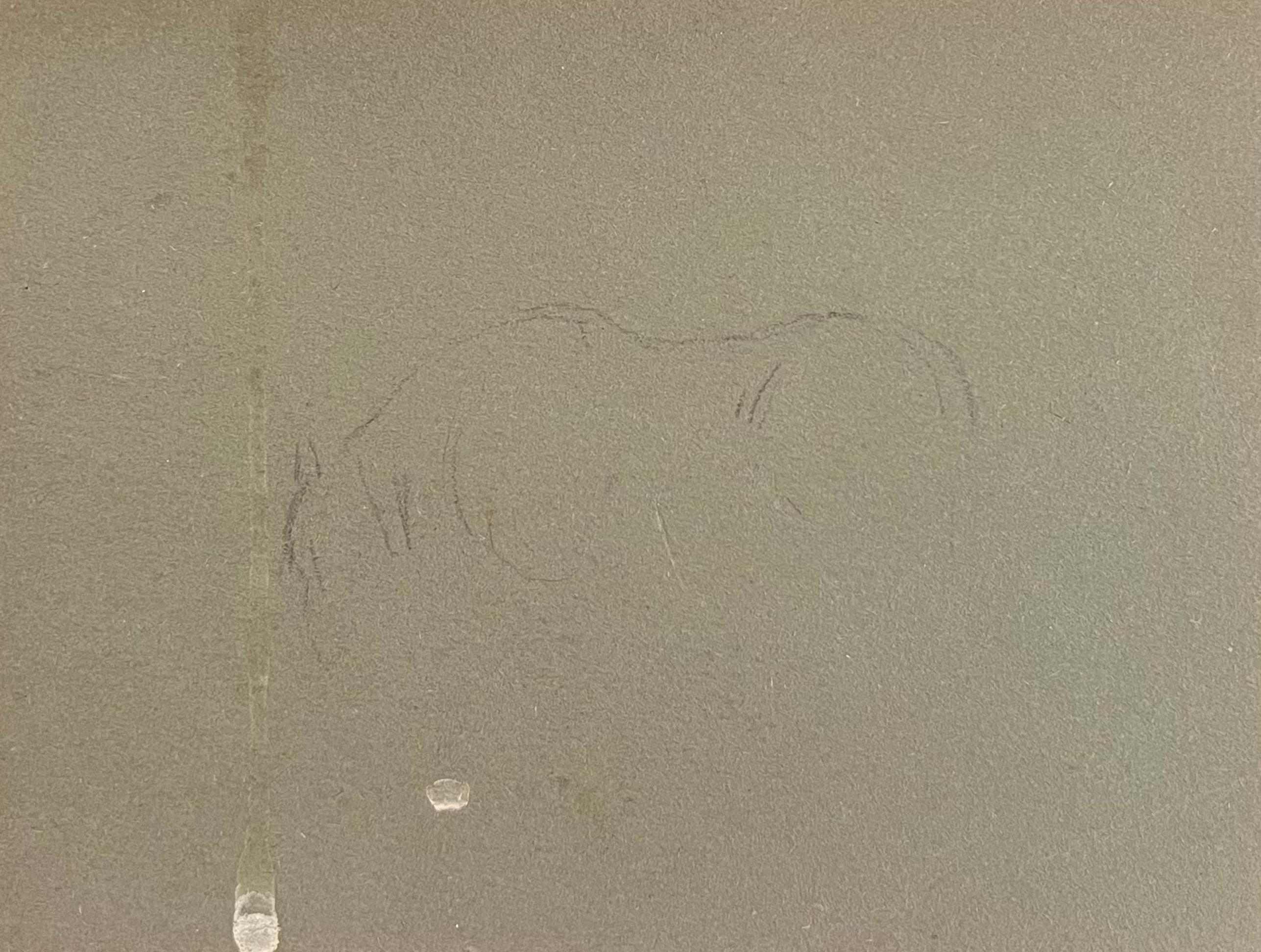 British Chalk Pencil Sketches of Four Sheep In Different Positions - Realist Art by John Rabone Harvey
