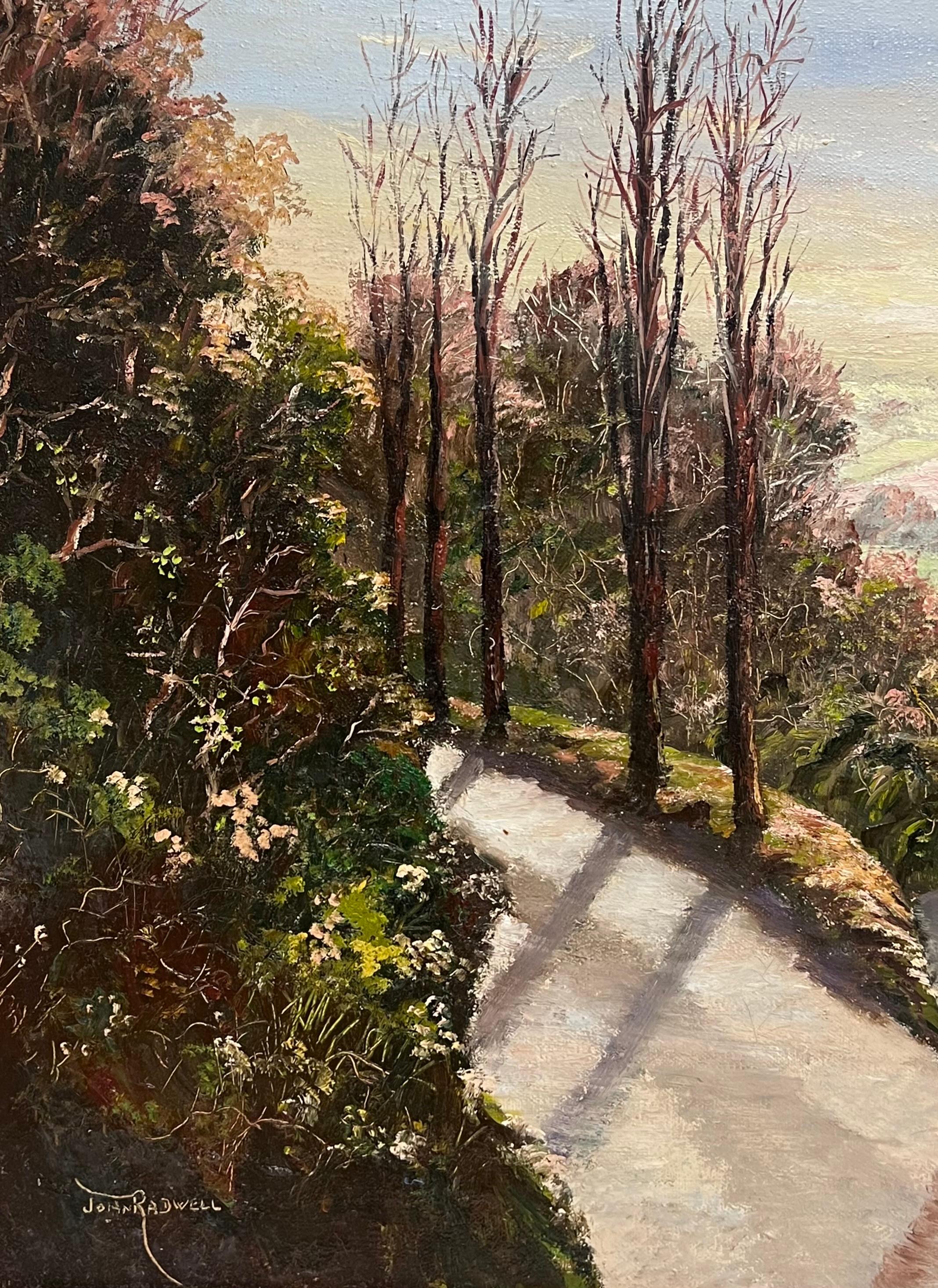 Gran paisaje rural tradicional inglés firmado al óleo Yorkshire Cumbria Granja en venta 5