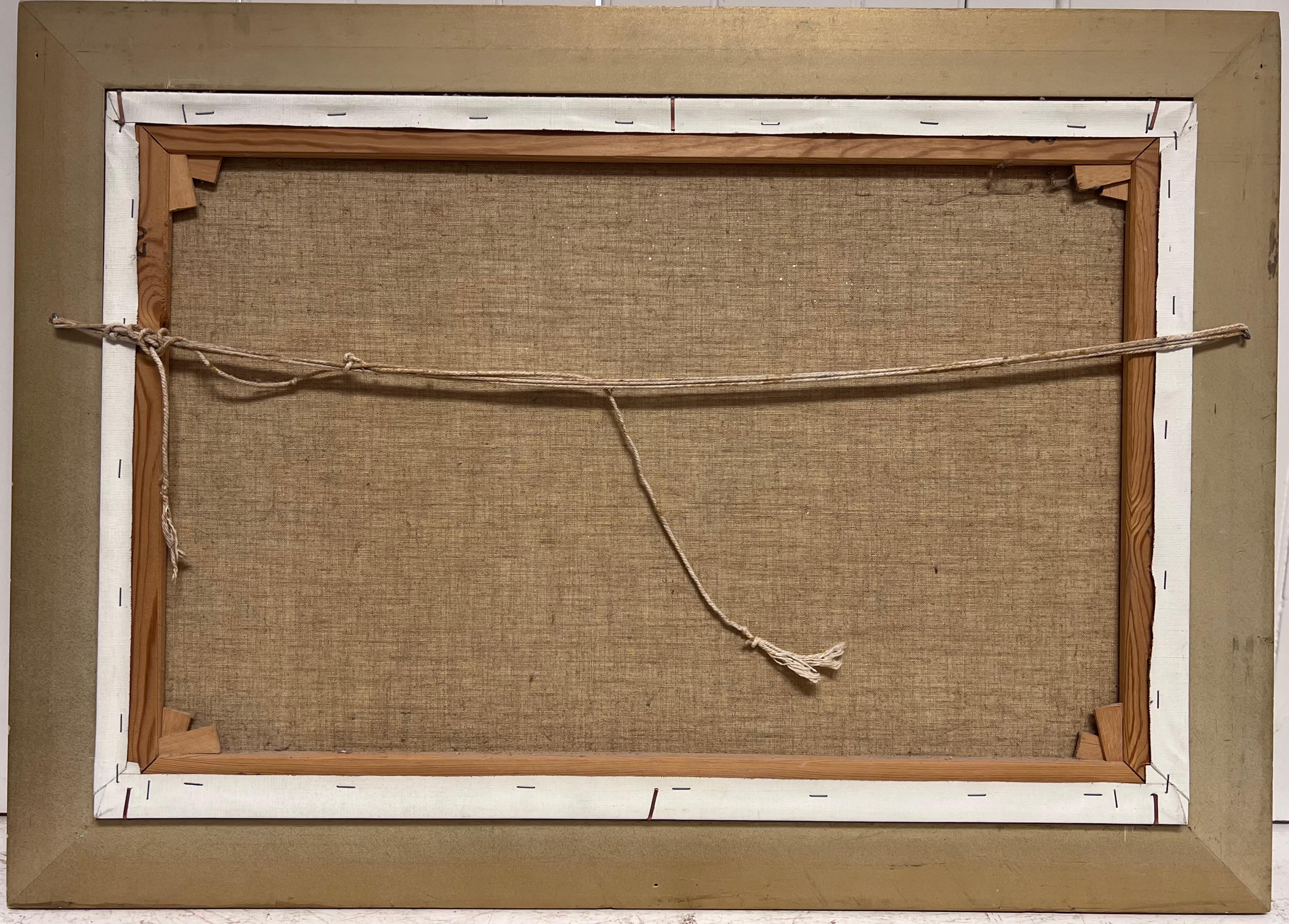 Gran paisaje rural tradicional inglés firmado al óleo Yorkshire Cumbria Granja en venta 7