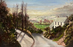 Large Traditional English Rural Signed Oil Yorkshire Cumbria Farm Landscape