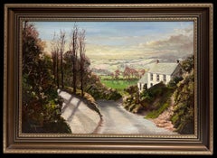 Large Traditional English Rural Signed Oil Yorkshire Cumbria Farm Landscape